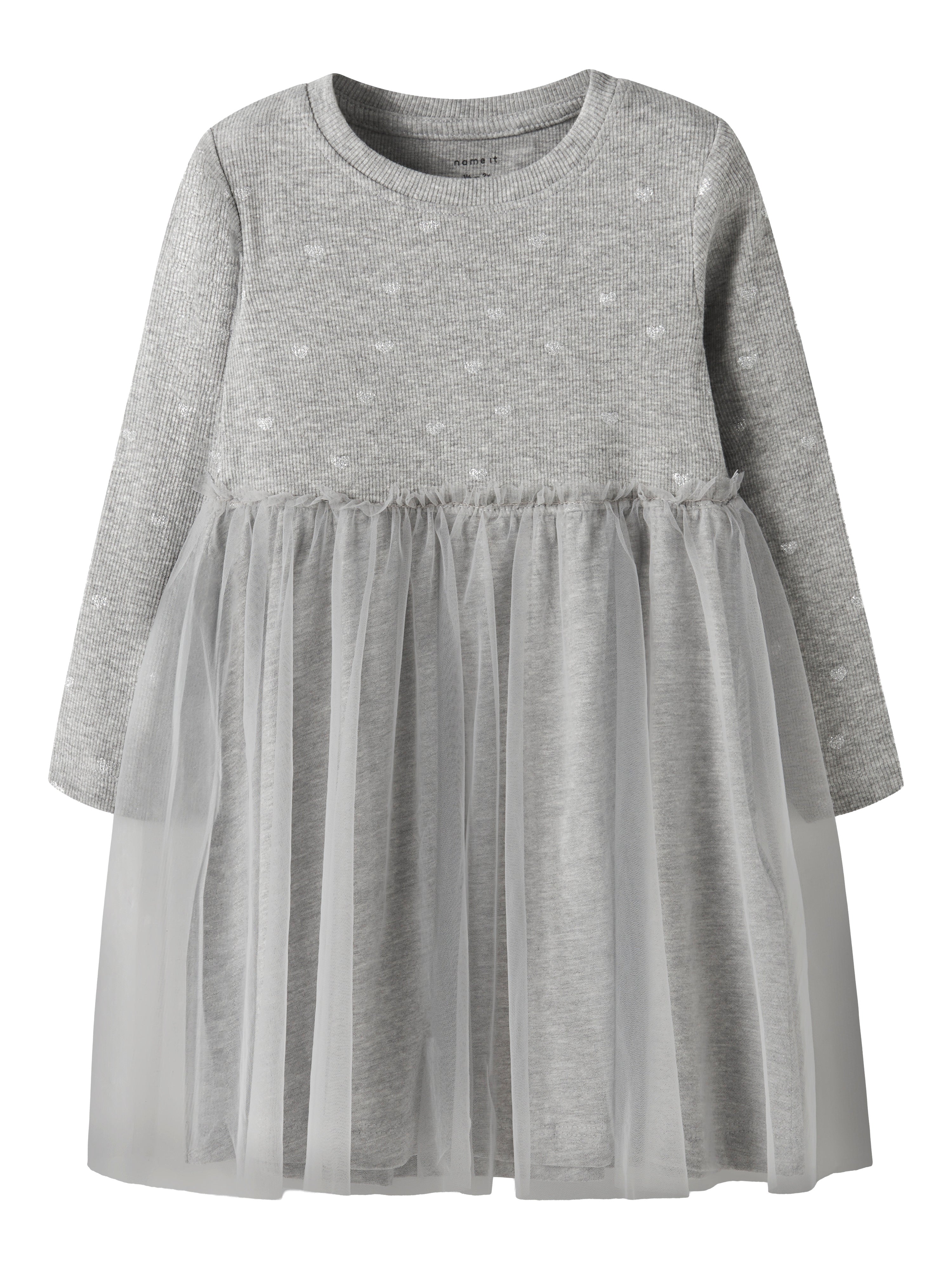 Name It Nadja - Ls Dress - Grey Melange - Cm