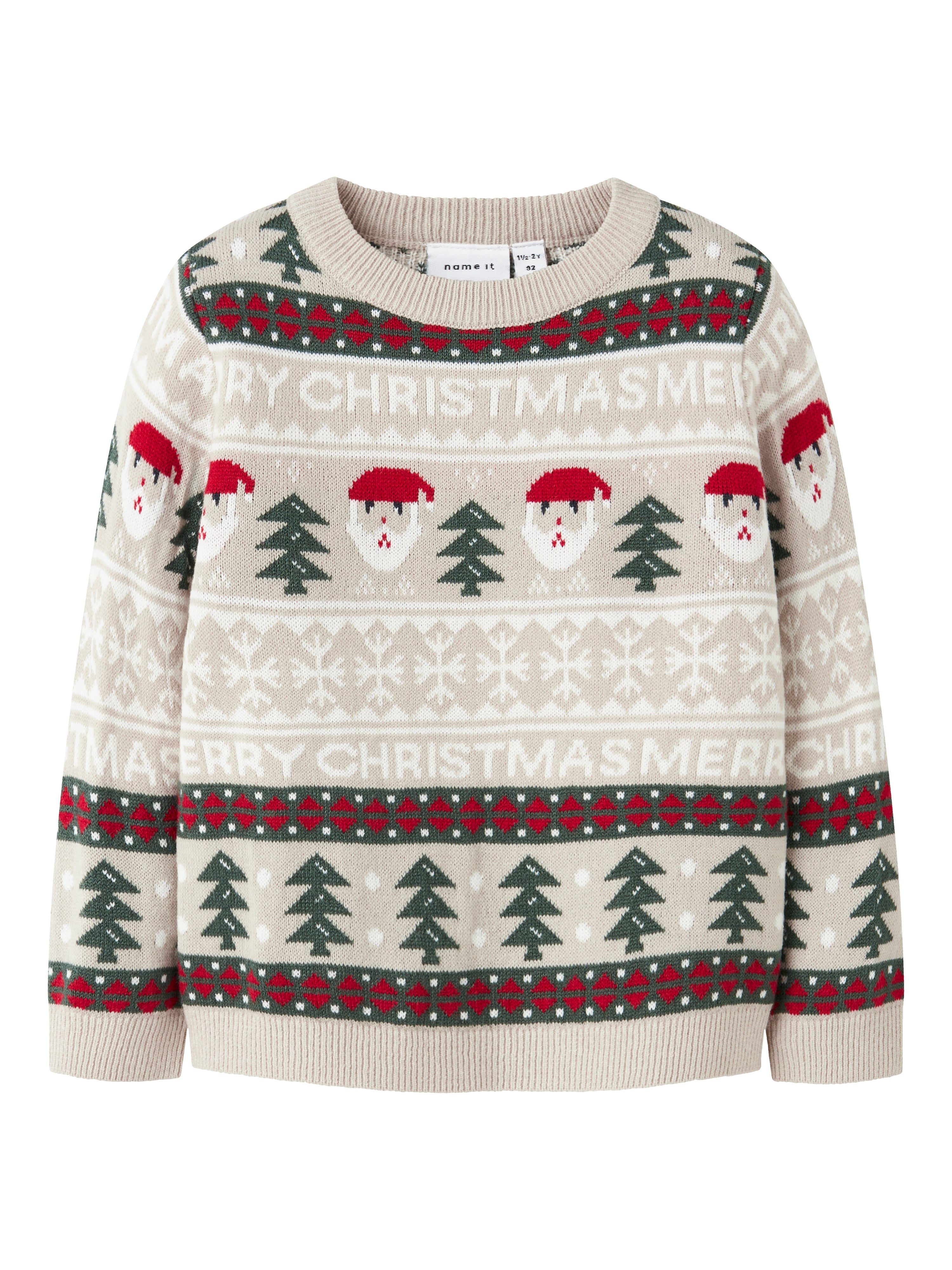 Juleprint Strikbluse fra Name It – Ideel til vinterfest!