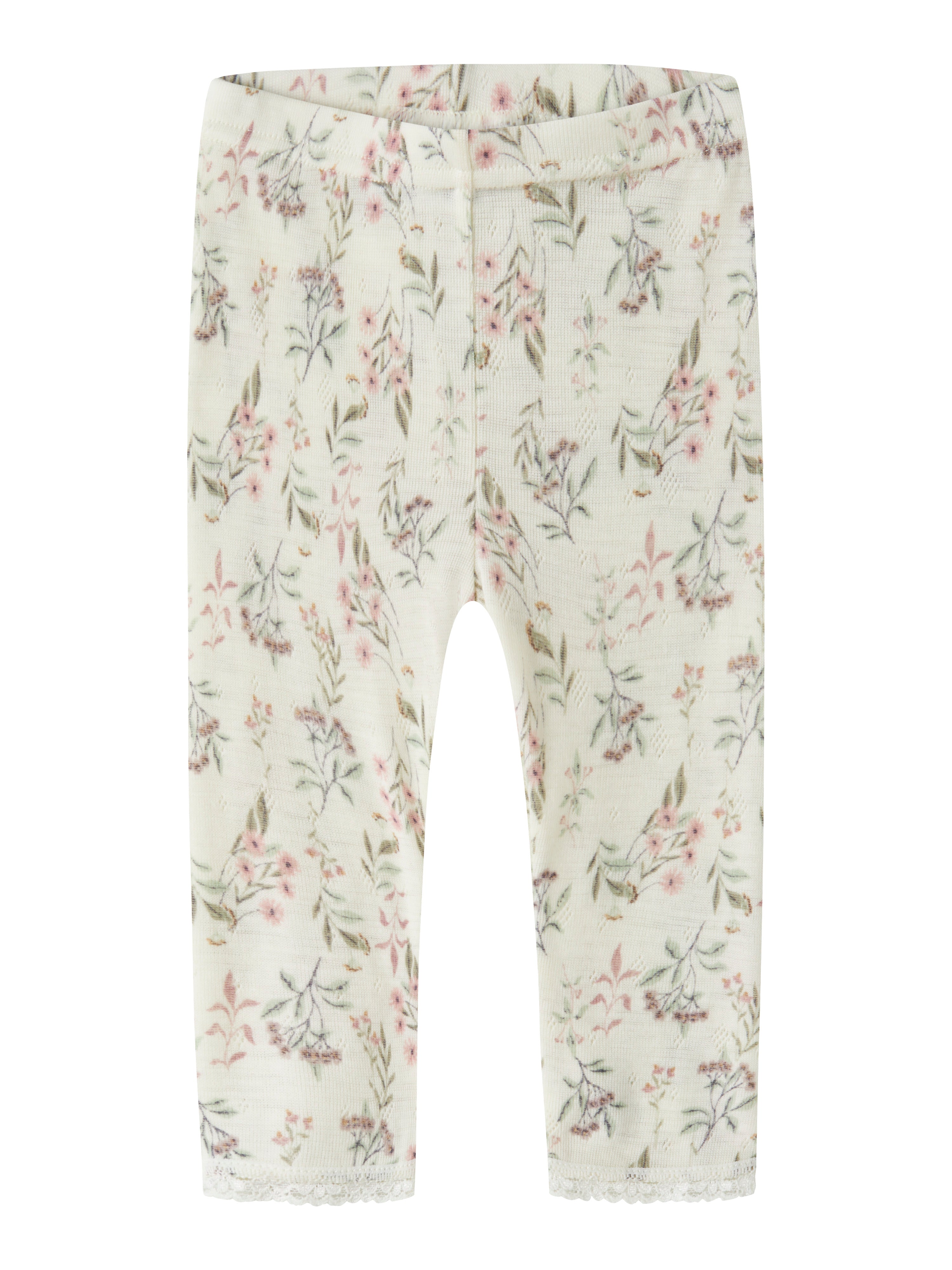 Name It Wang - Wool Needle Leggings - Snow White Flower -   Cm