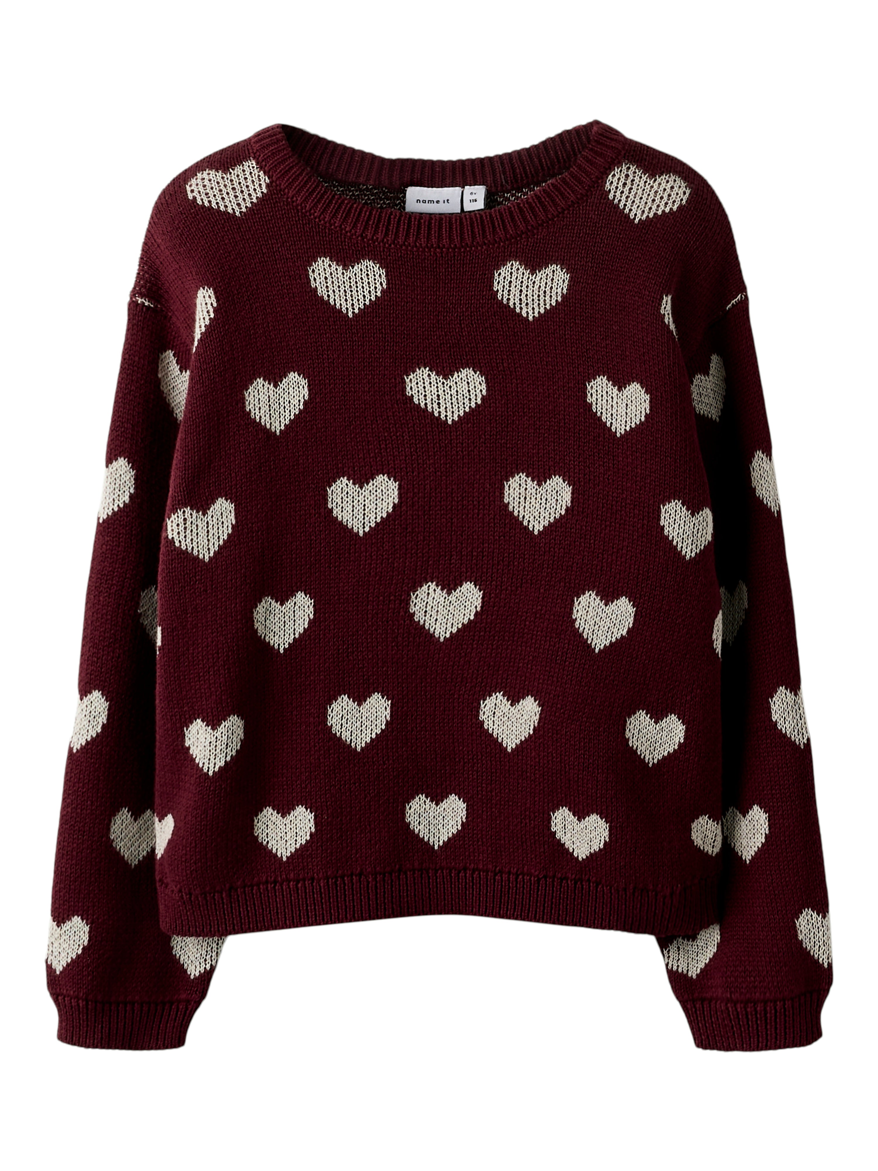 Name It Oana Strikbluse – Bourgogne – Økologisk Komfort