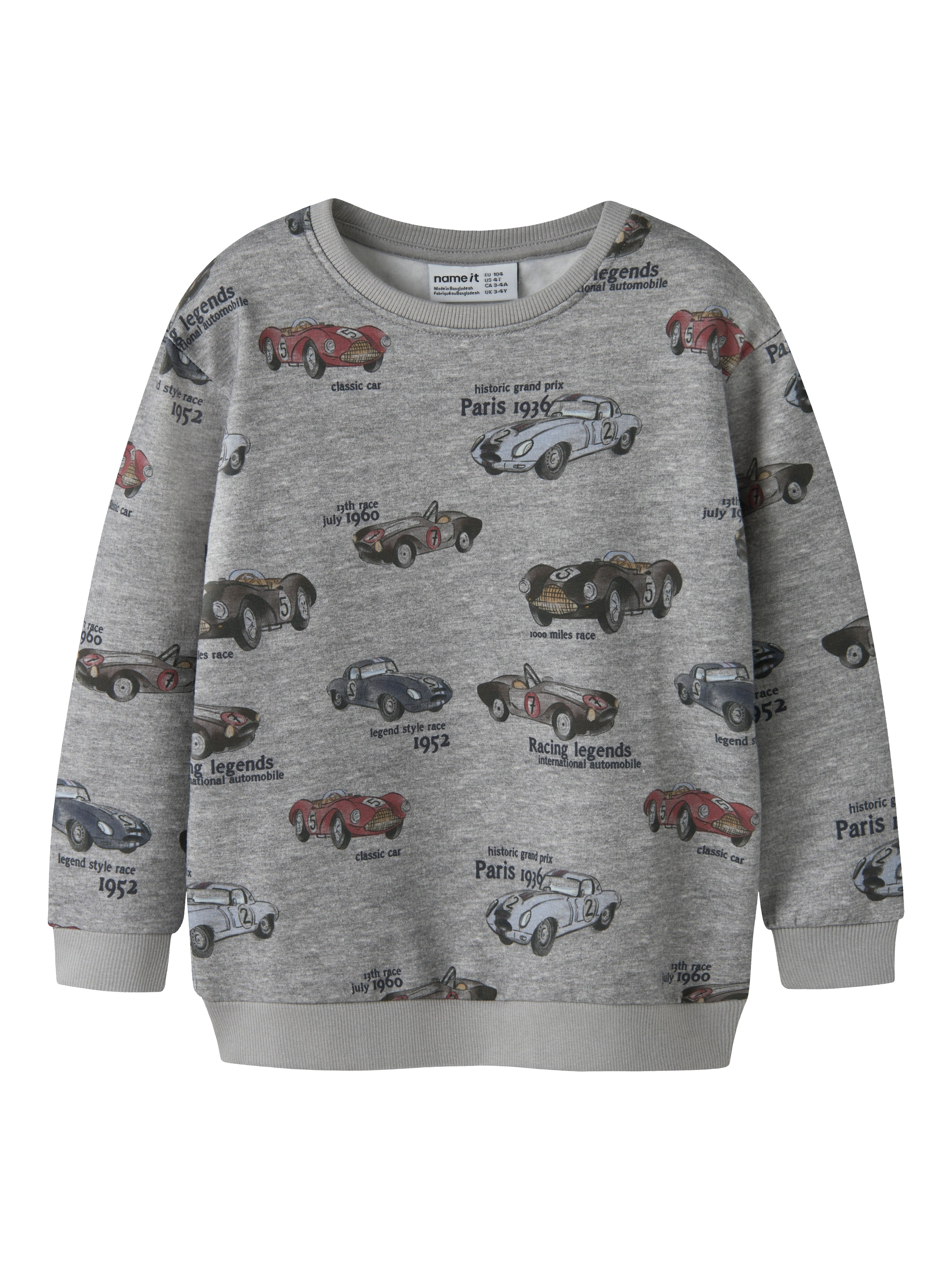 Name It Reiner Sweatshirt – Grå Melange med Bilprint