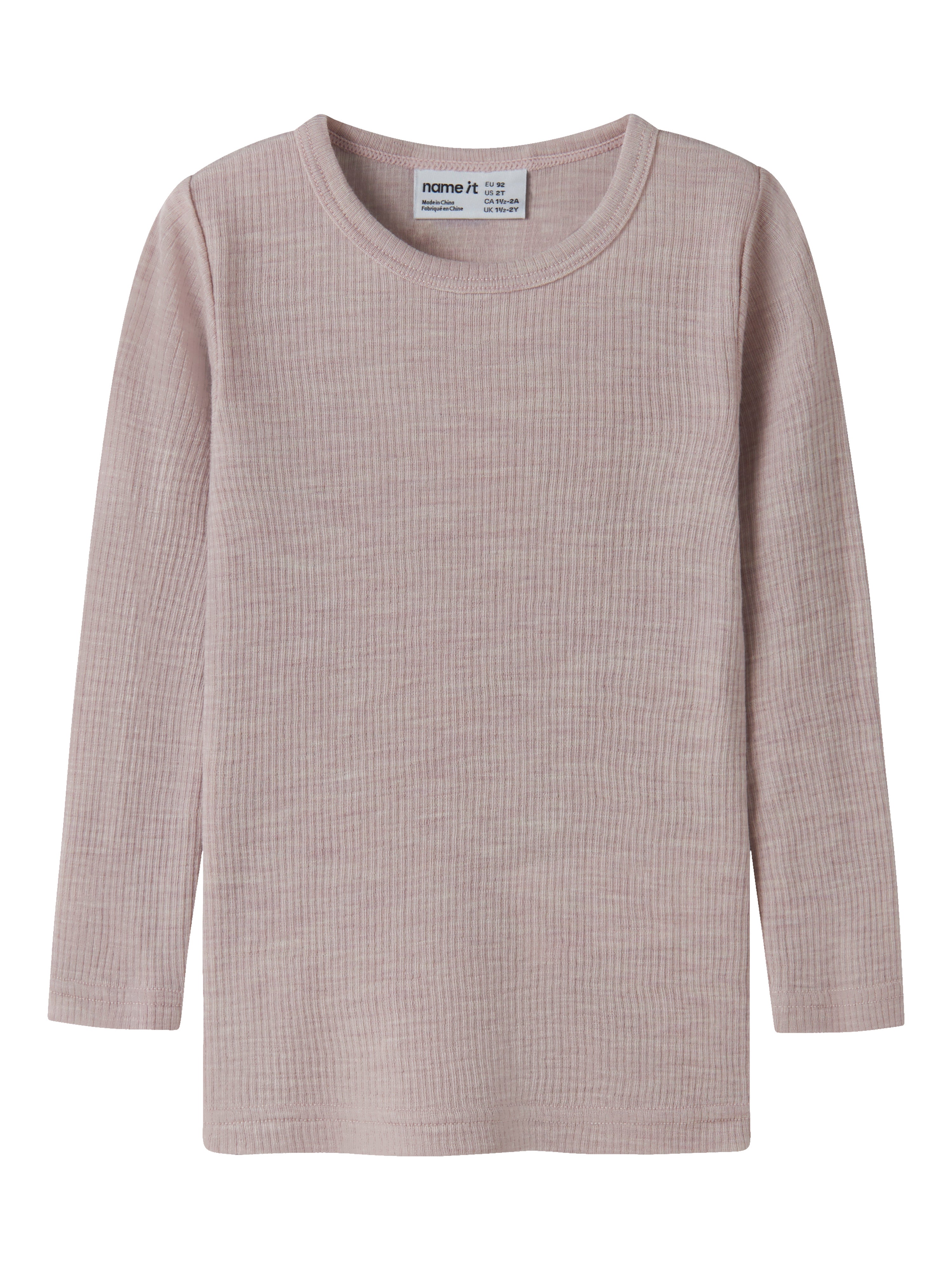 Name It Wax - Wool Rib Ls Top - Violet Ice -   Cm