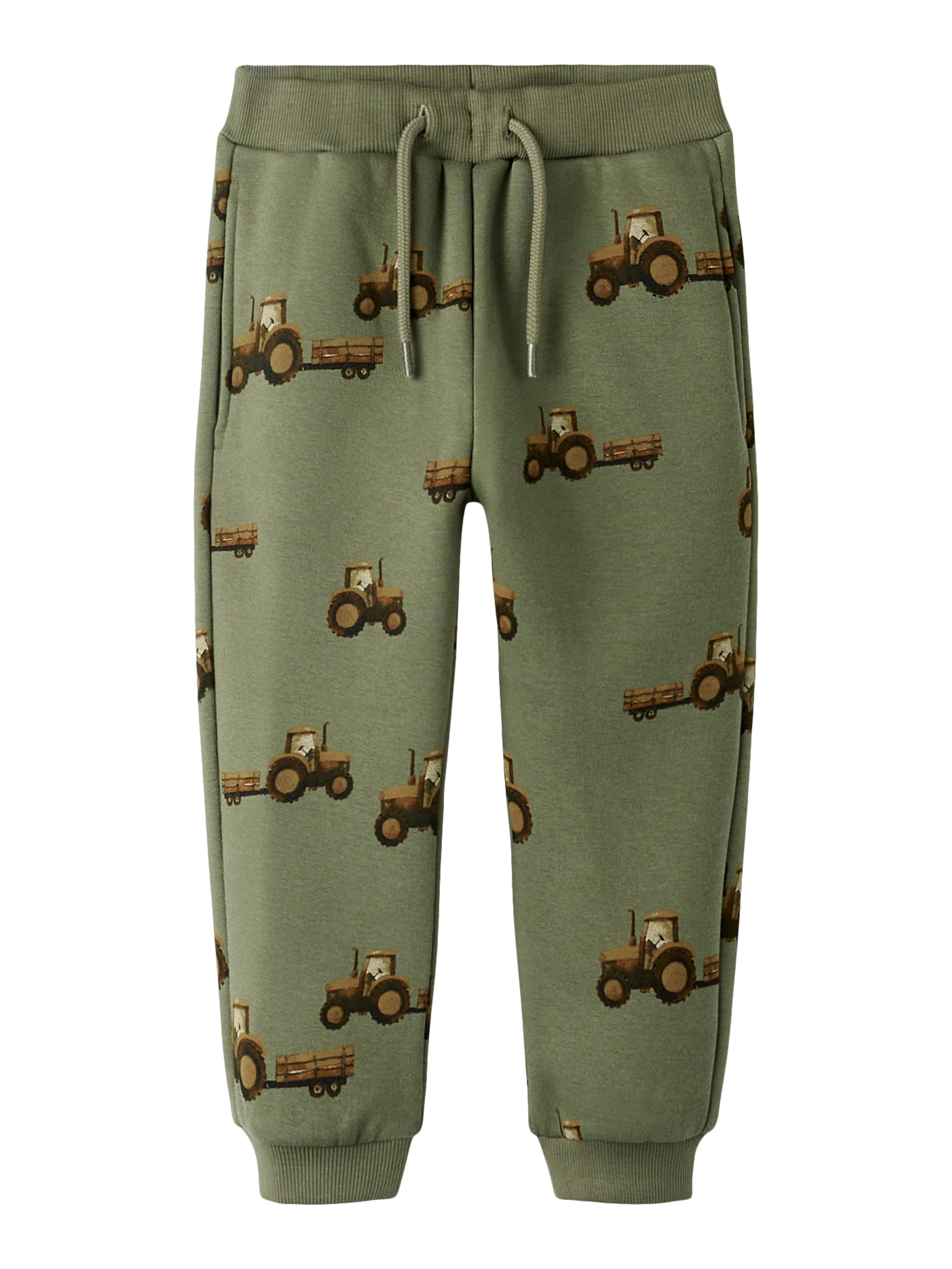 Name It Opa Sweatpants – Støvet Oliven med Traktorprint