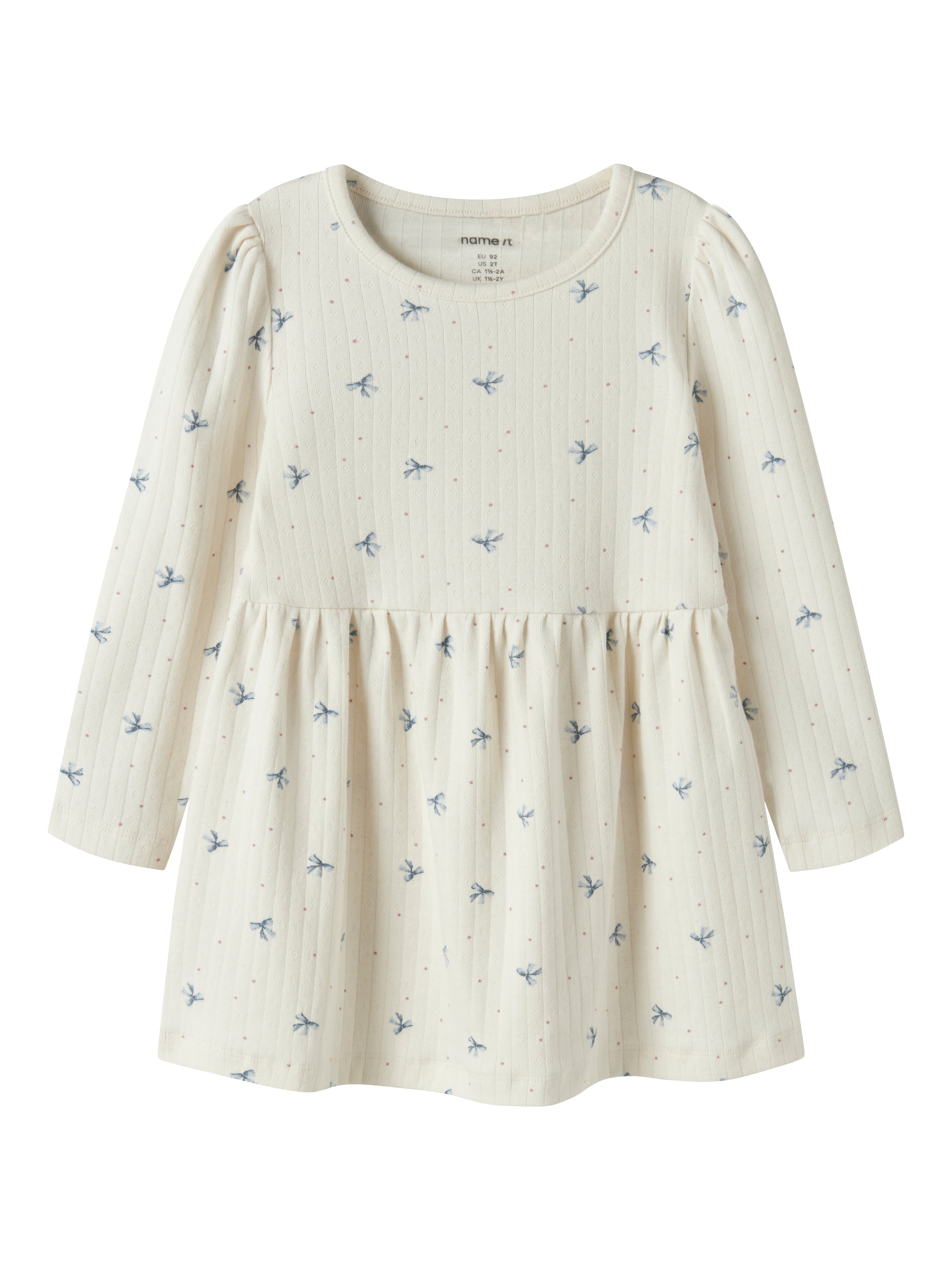 Name It Kathlen - Ls Dress - Antique White -   Cm