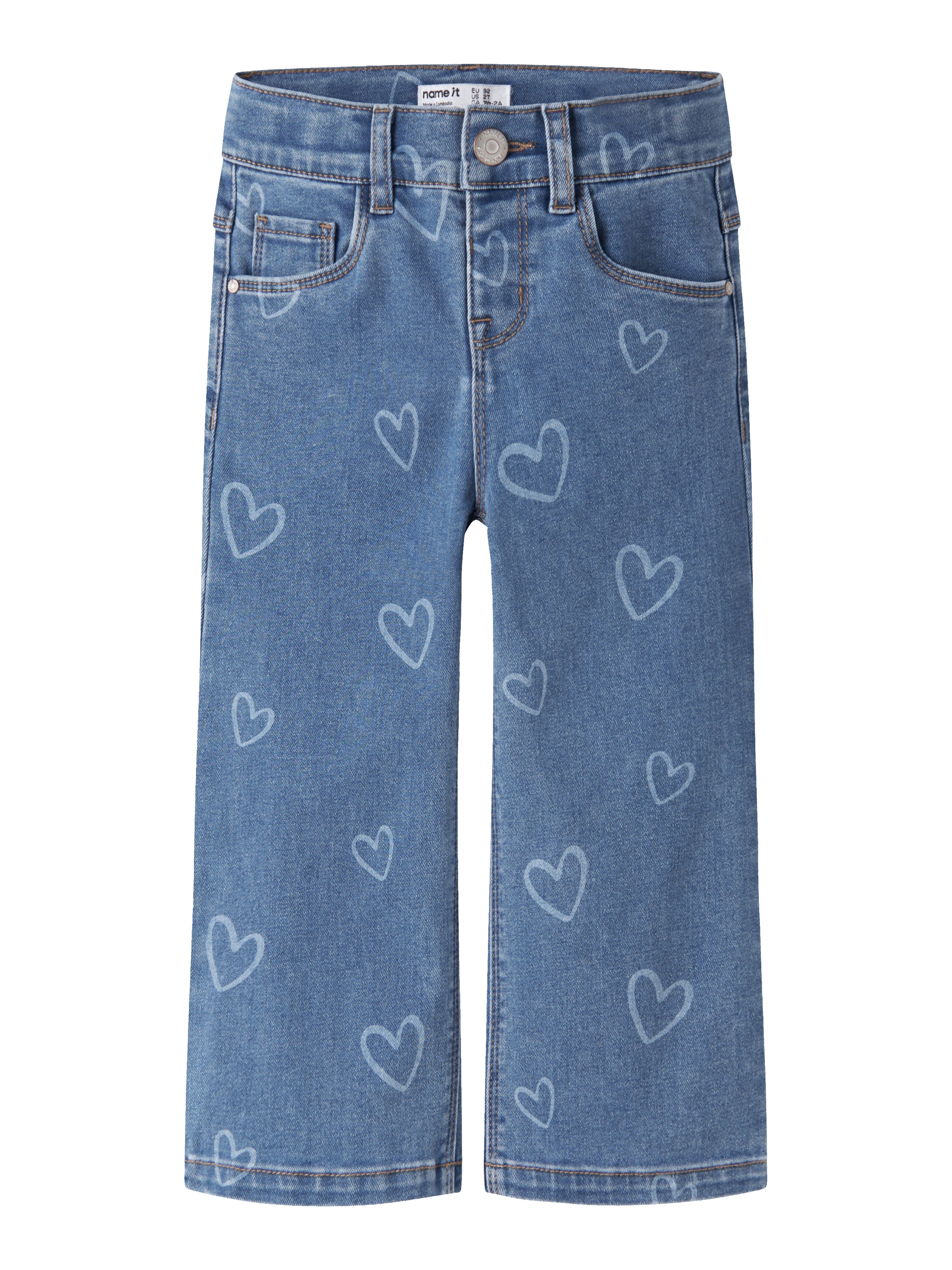 Name It Rose - Wide Jeans - Medium Blue Denim Heart -   Cm
