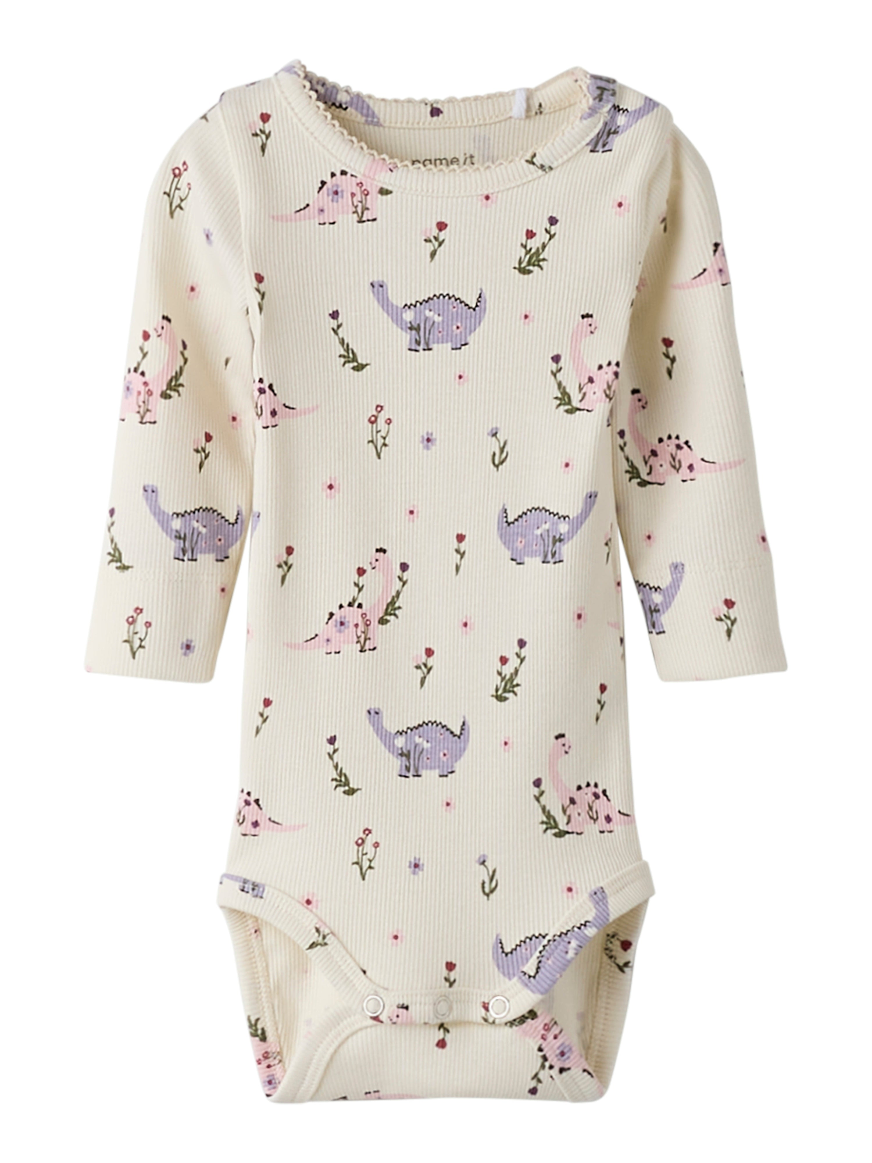 Sød Dino Print Baby Body fra Name It – Perfekt til Leg