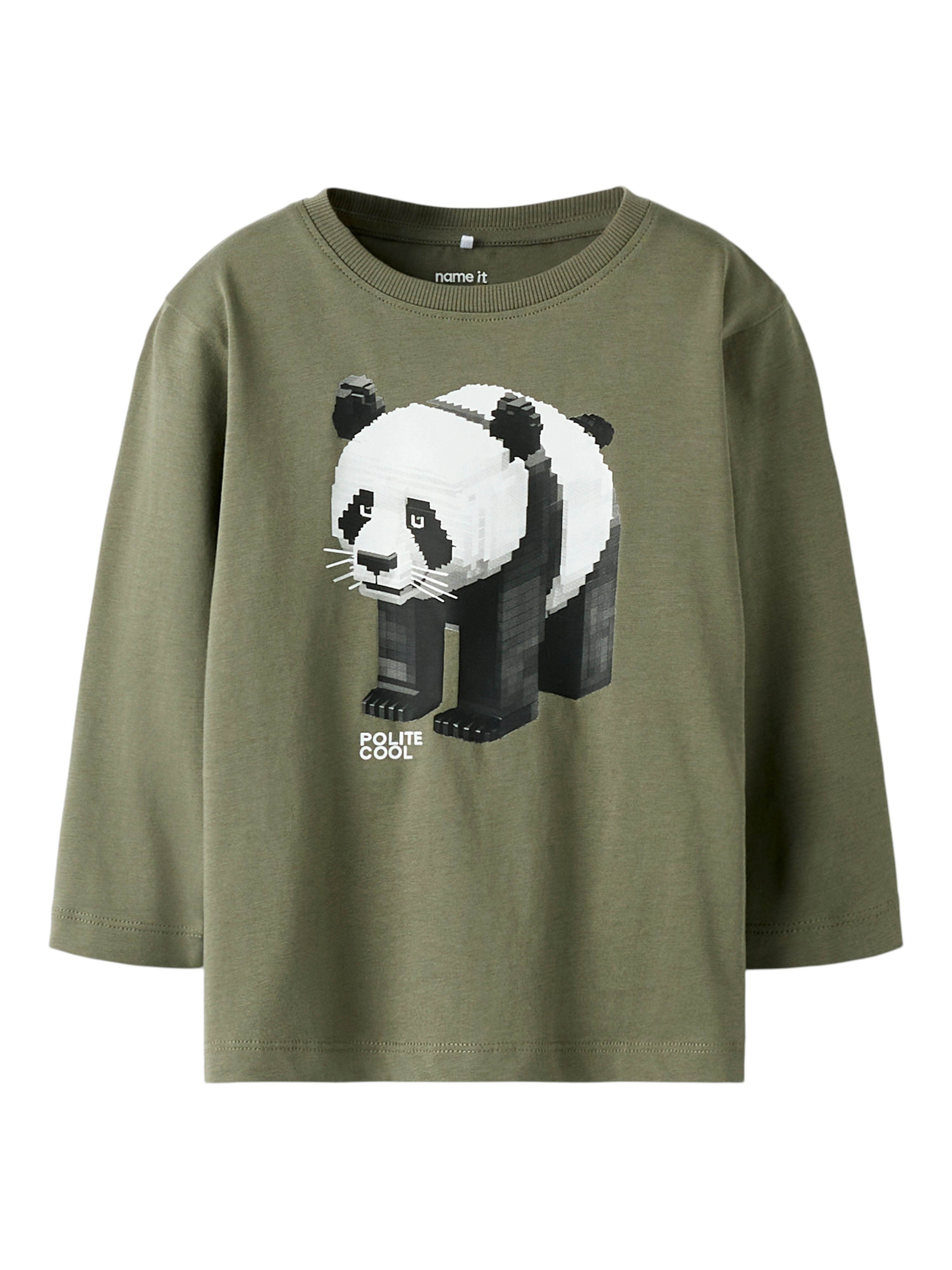 Name It Salan Bluse - Dusty Olive med Panda Print