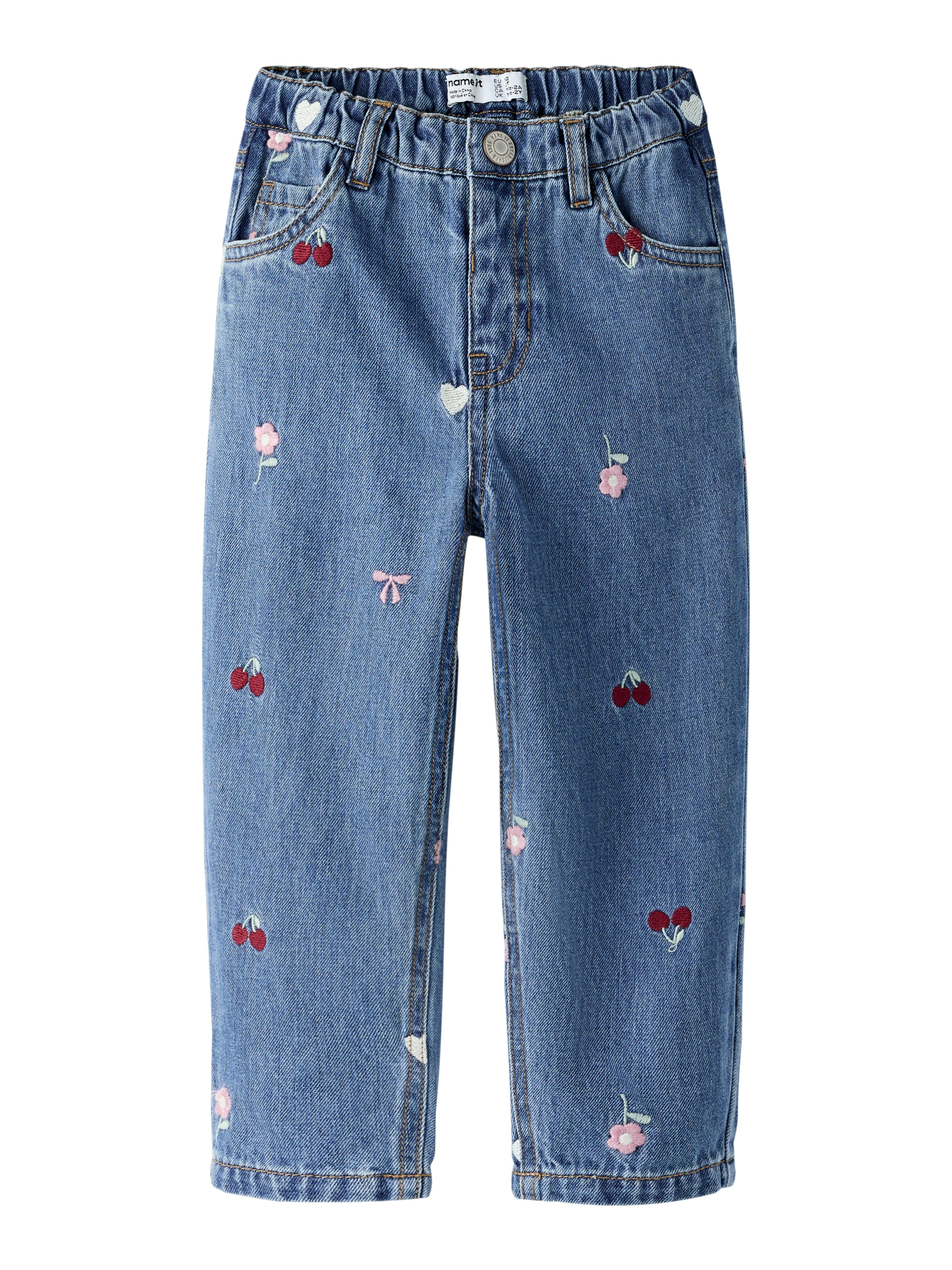 Name It Bella - Barrel Emb Jeans - Medium Blue Denim -   Cm