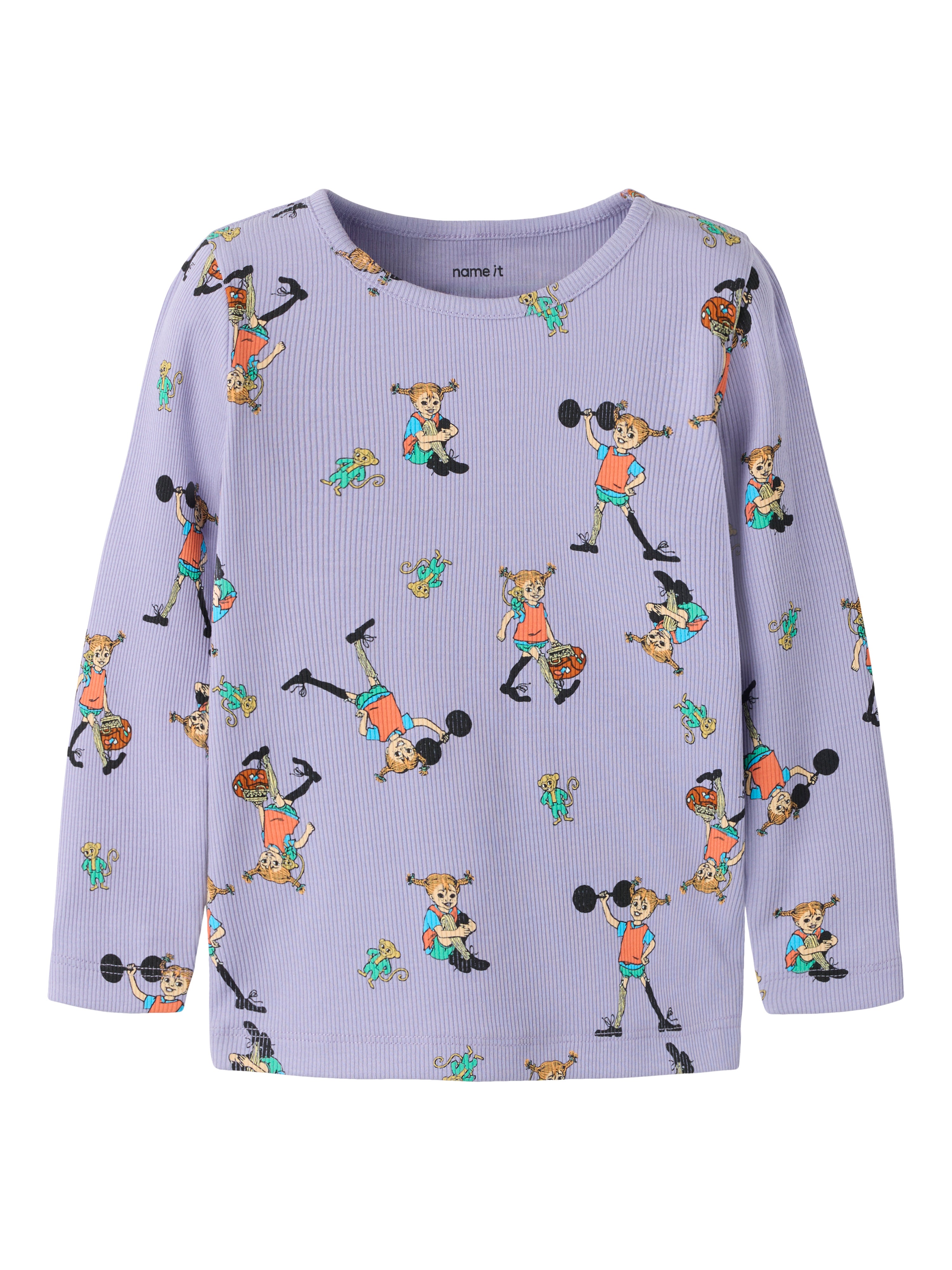 Name It Ara - Pippi Ls Slim Top Sky - Heirloom Lilac -   Cm