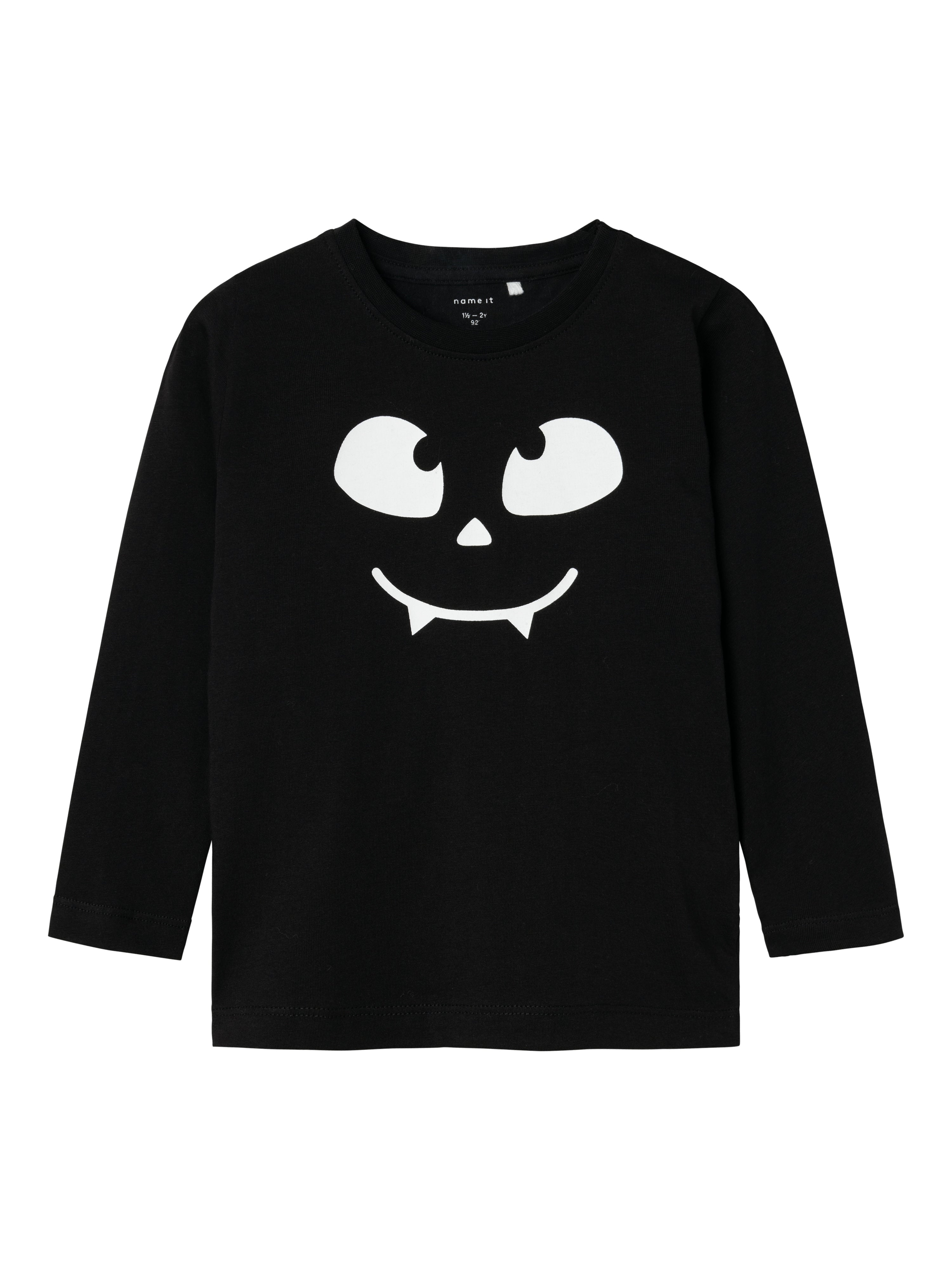 Name It Ottor Top - Sort Halloween bluse med flagermus