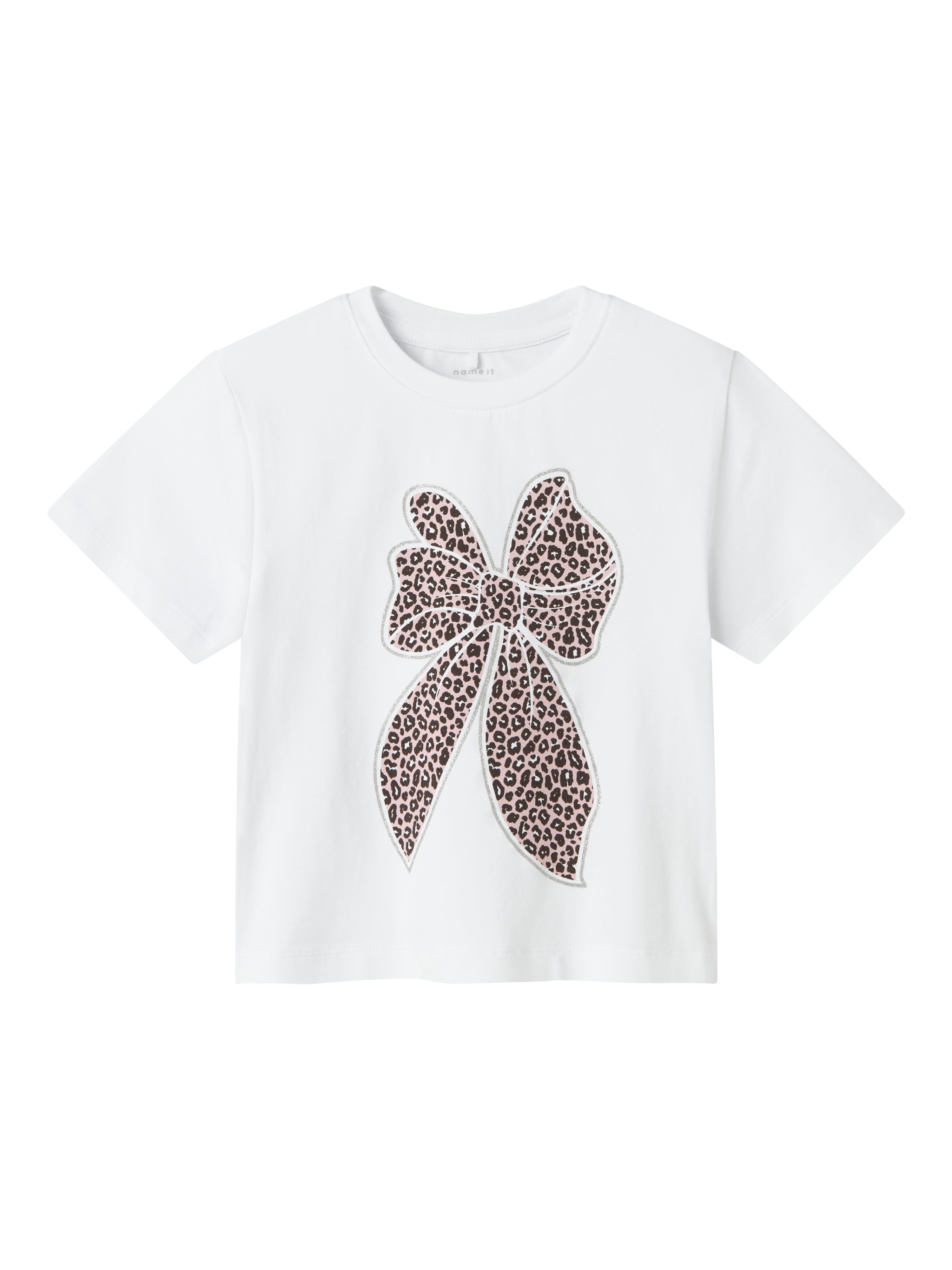Name It Leoanja Top – Lys Hvid Bluse med Sløjfe til Børn