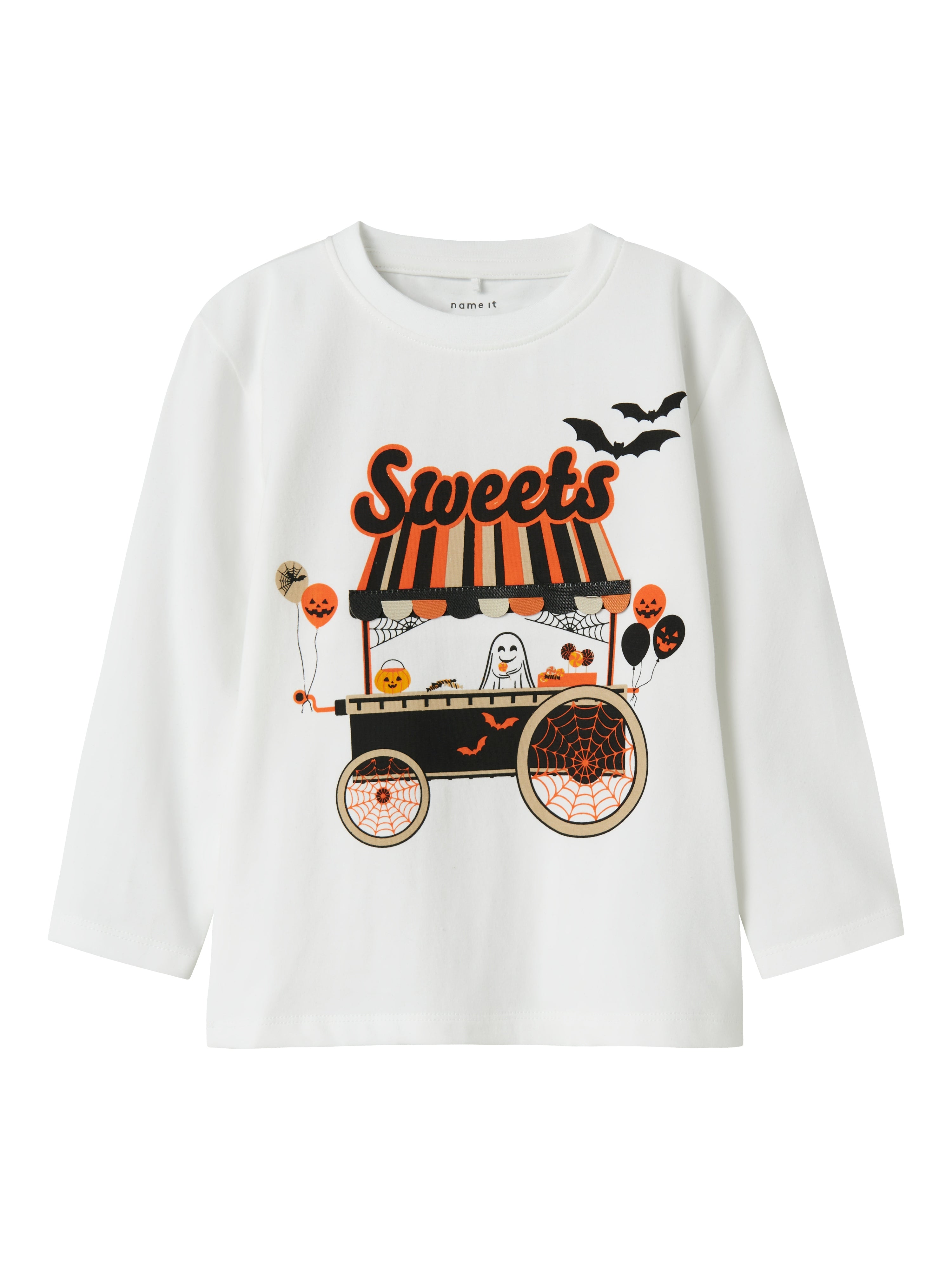 Name It Oakley Bluse – Lys Hvid med Halloween Motiver