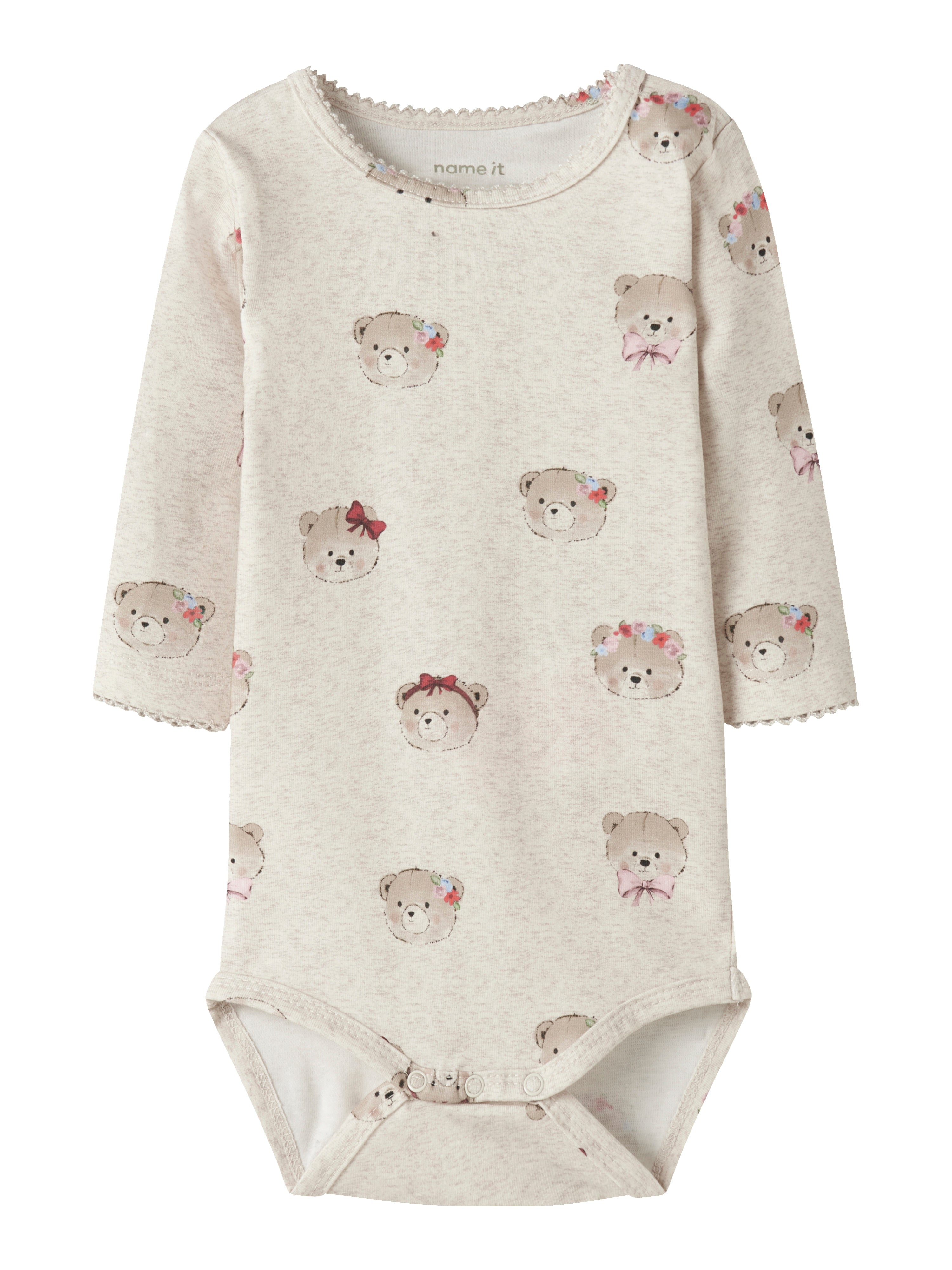Name It Rice Body med Bjørneprint - Peyote Melange