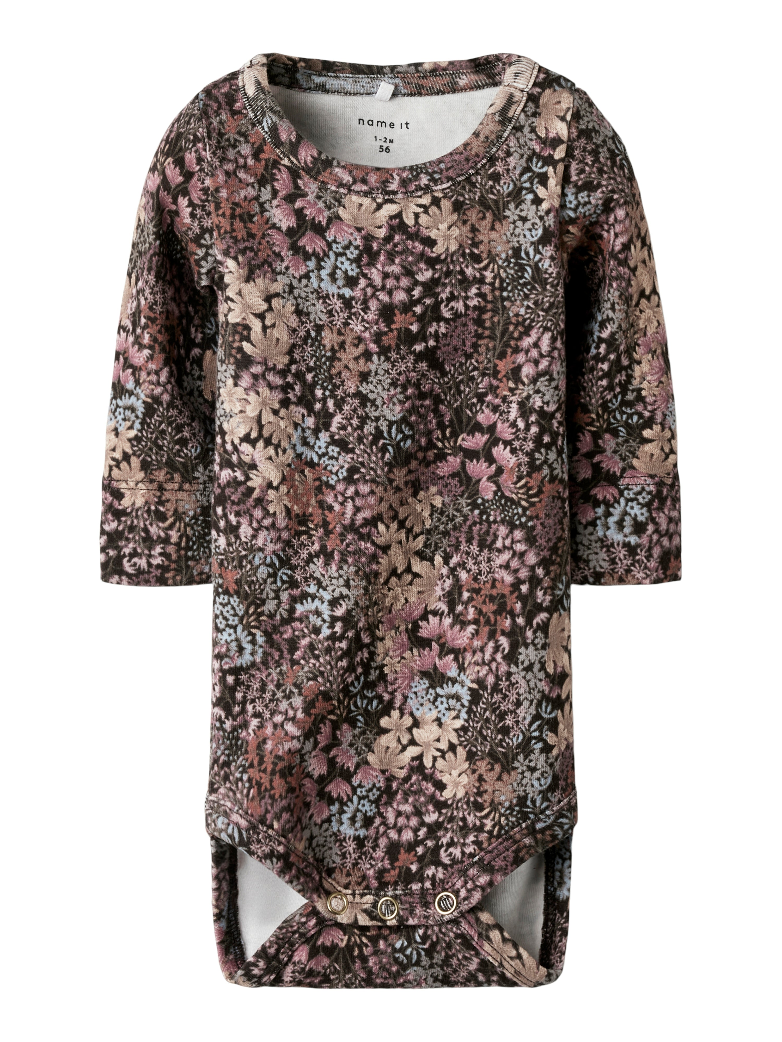 Name It Resa Body - Chokoladebrun med Blomsterprint