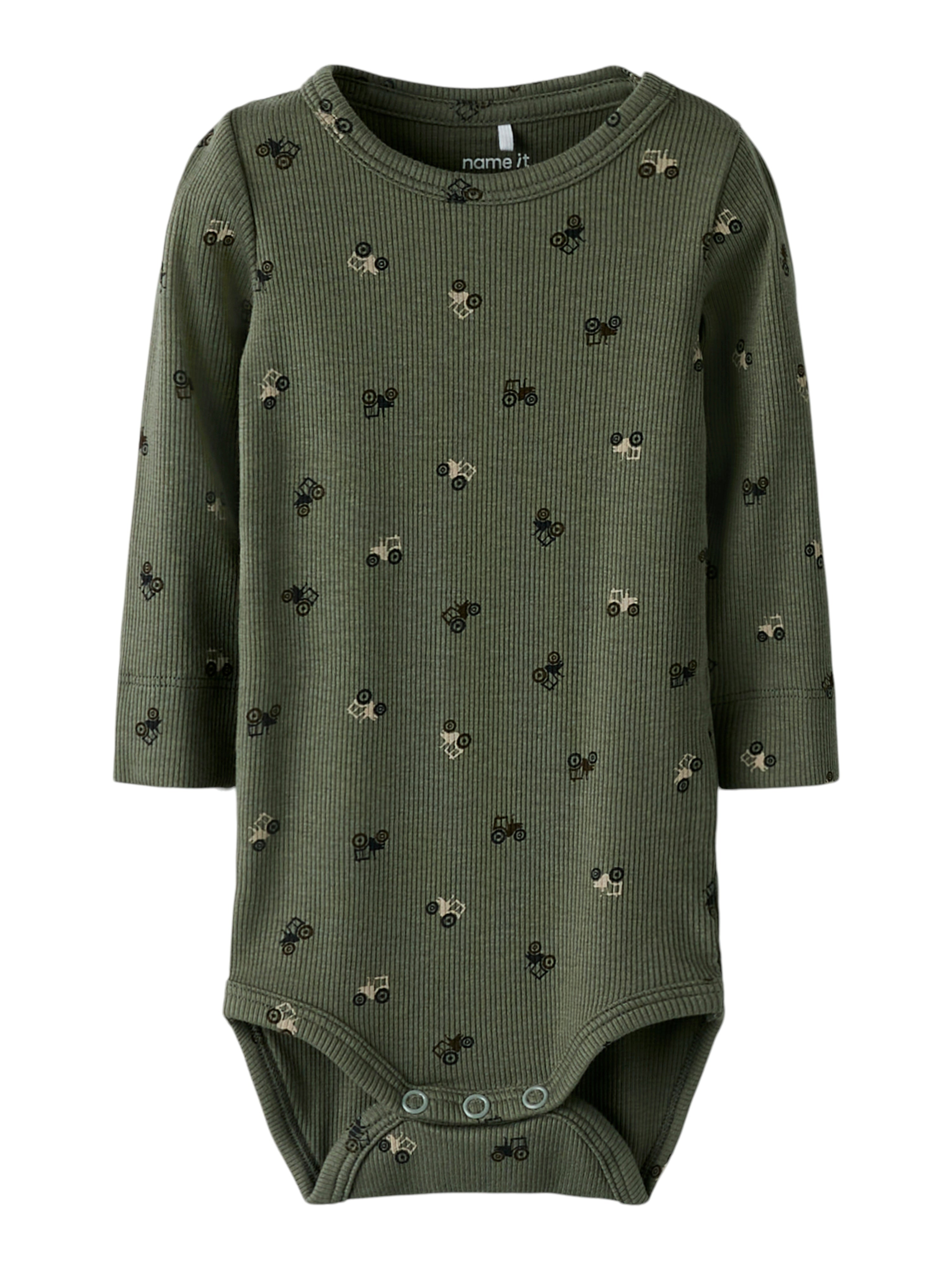 Name It Nivan Body - Støvet Oliven med Traktorprint