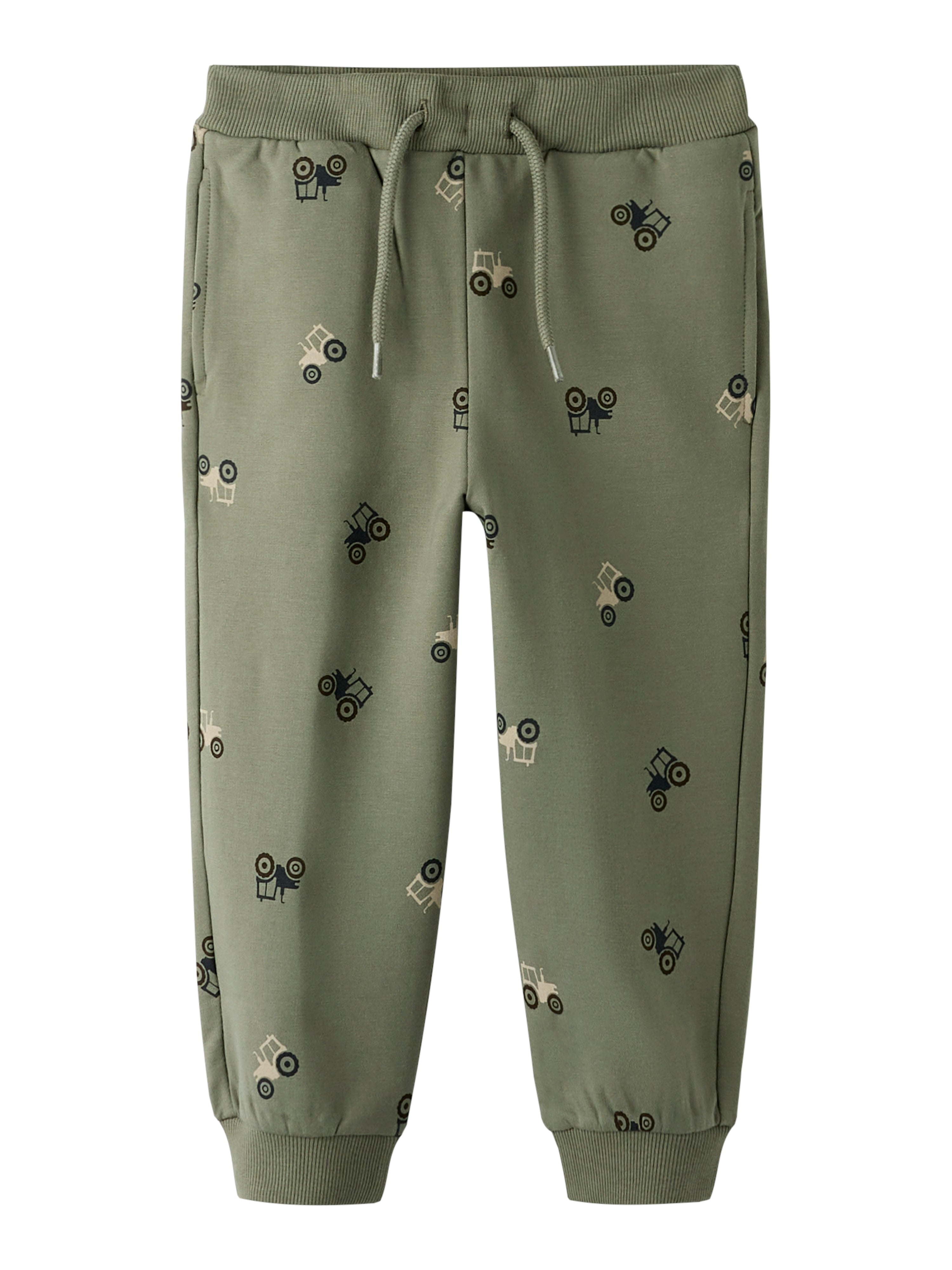 Name It Nivano Sweatpants – Støvet Oliven med Traktorprint