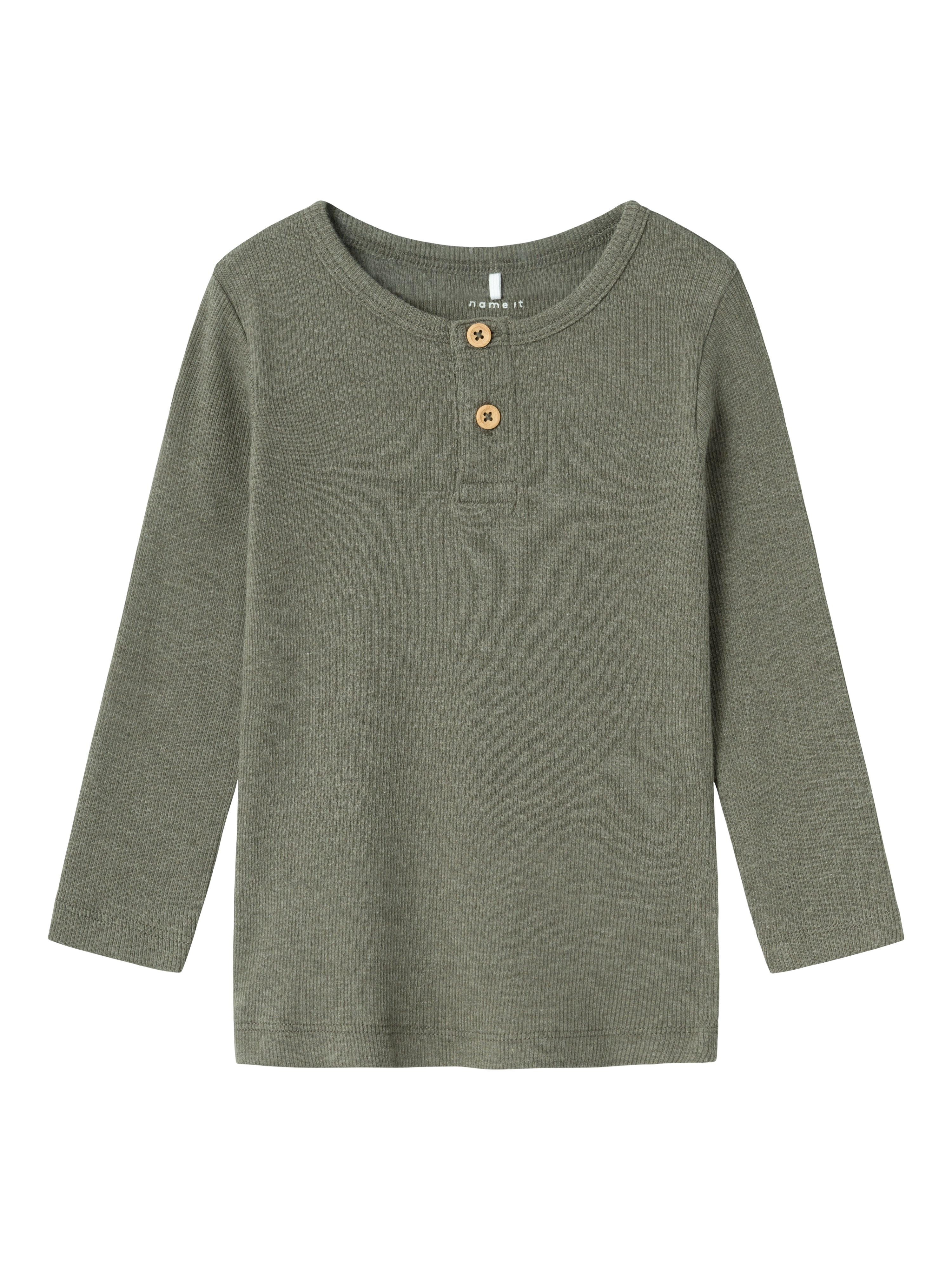 Name It Kab Bluse – Støvet Olivengrøn Melange til Børn