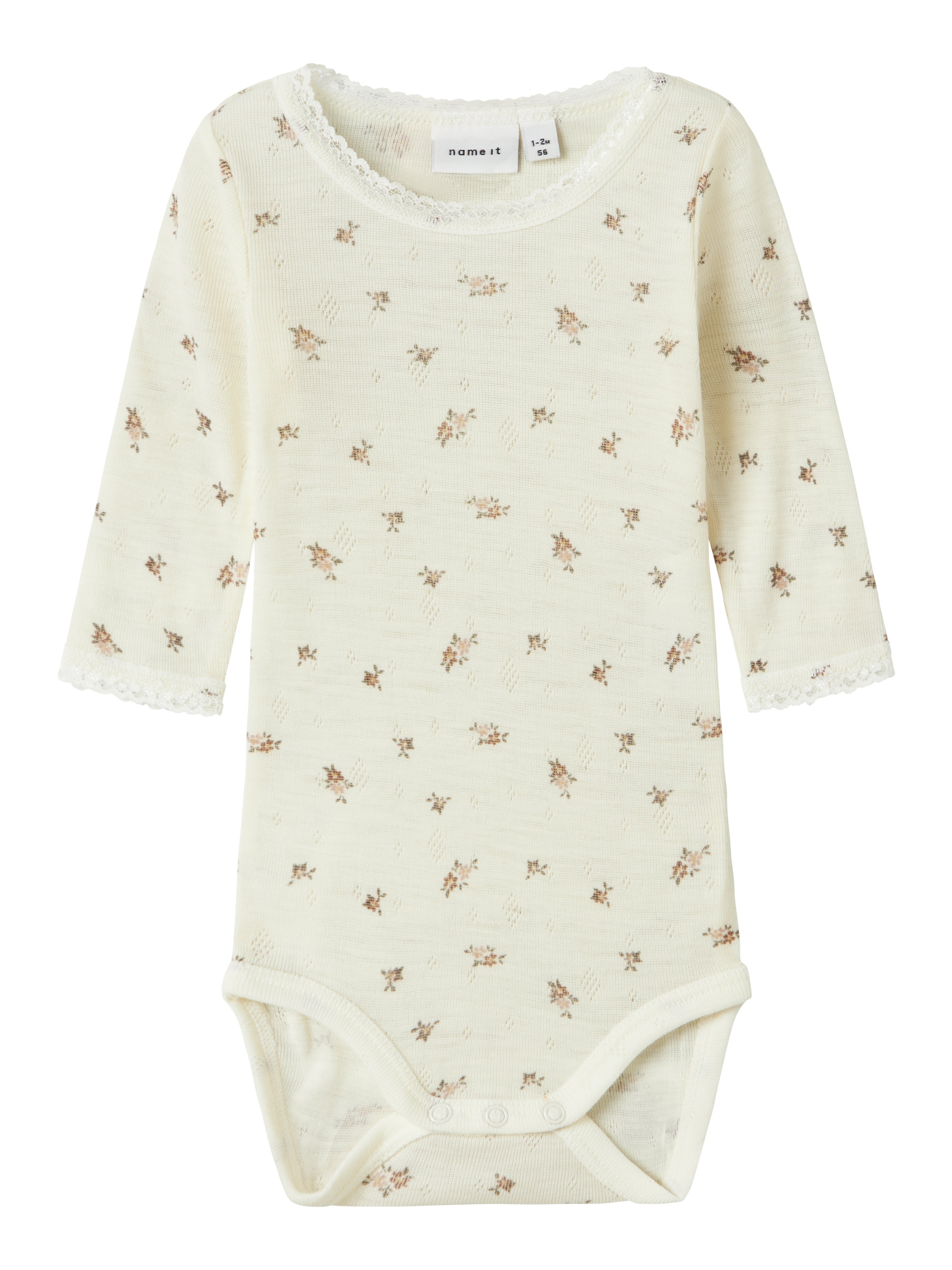 Name It Wang Uld Body – Sne Hvid Blomst til Børn