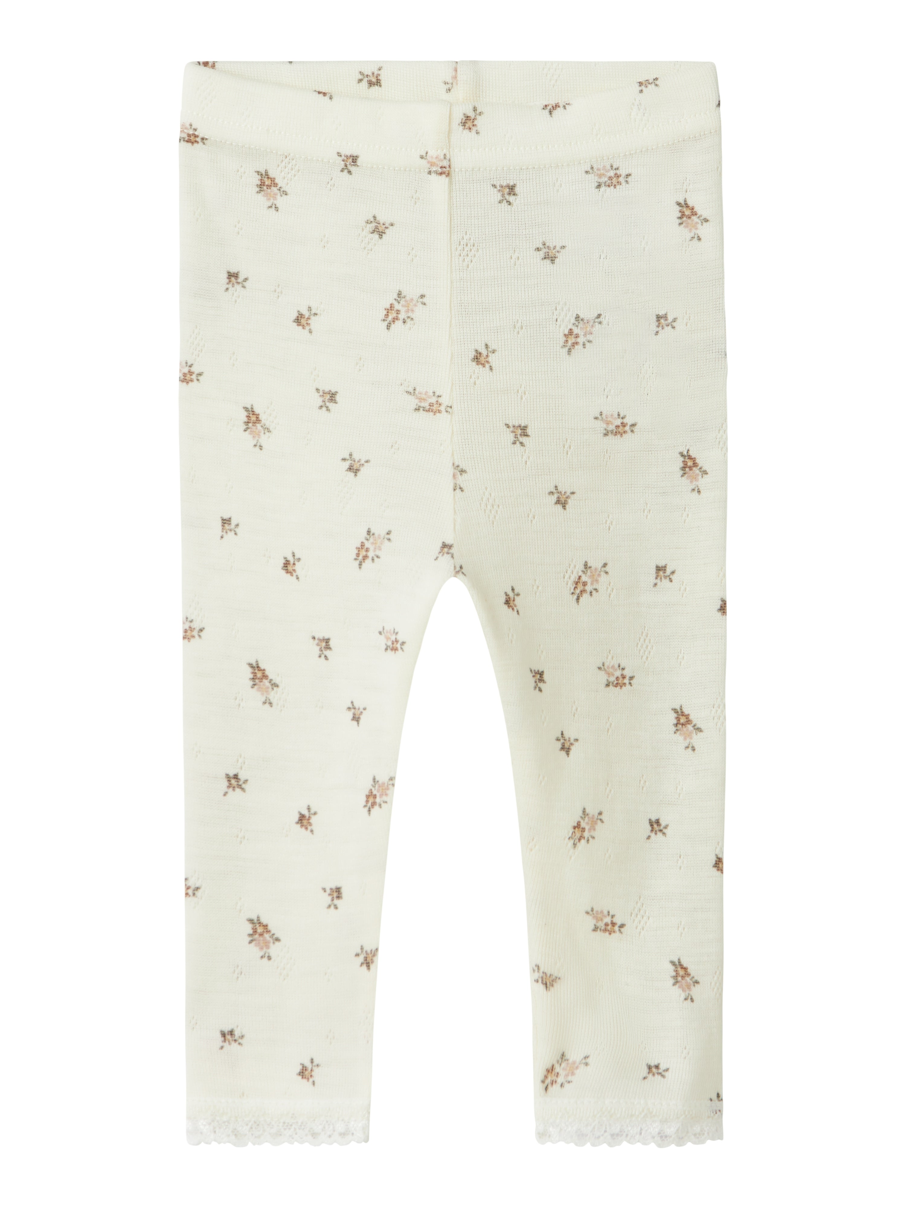 Name It Wang Uld Leggings – Sne Hvid Blomst – Must-Have!