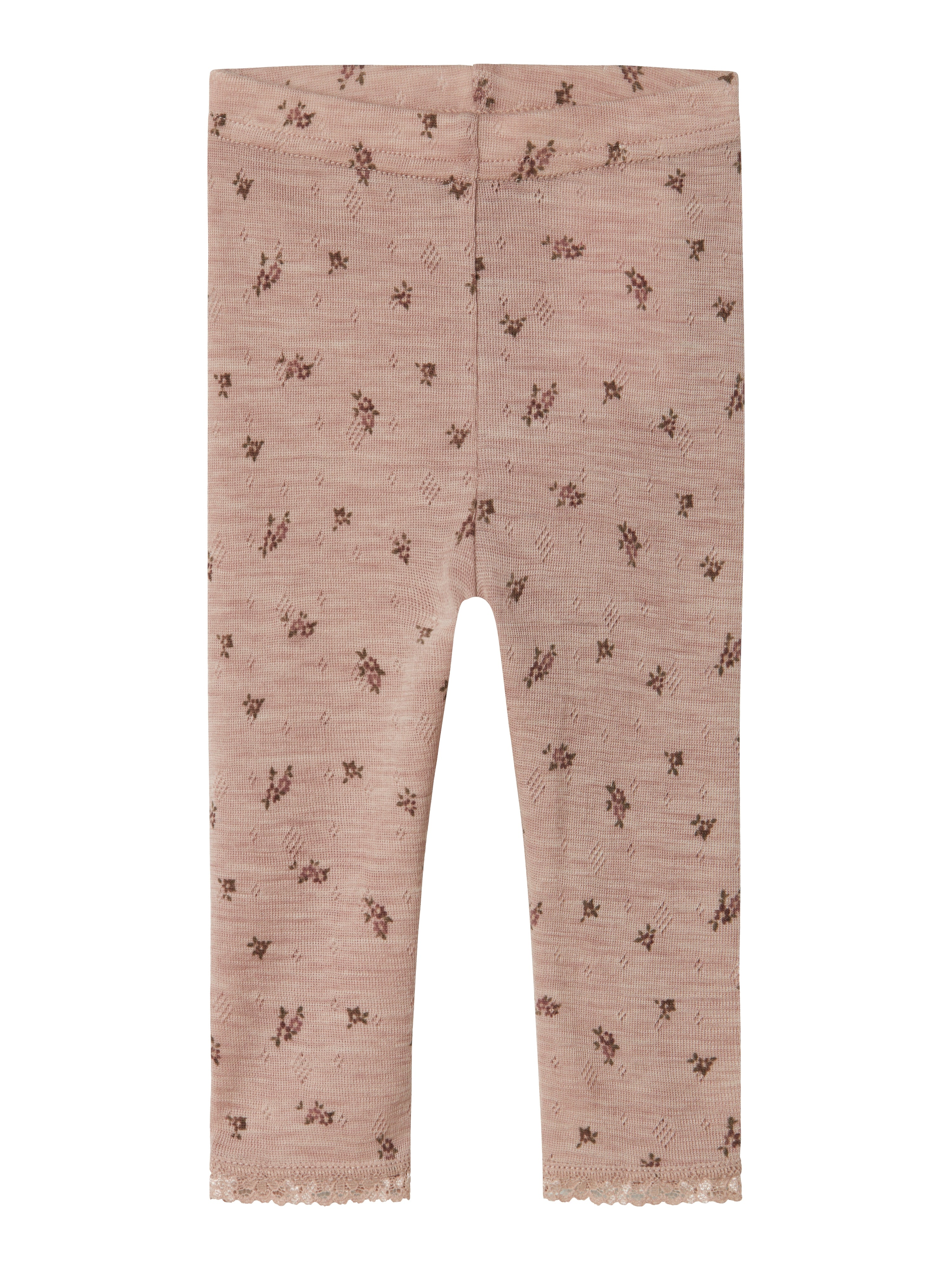 Name It Wang Uld Leggings – Blomsterprint i Grå til Børn