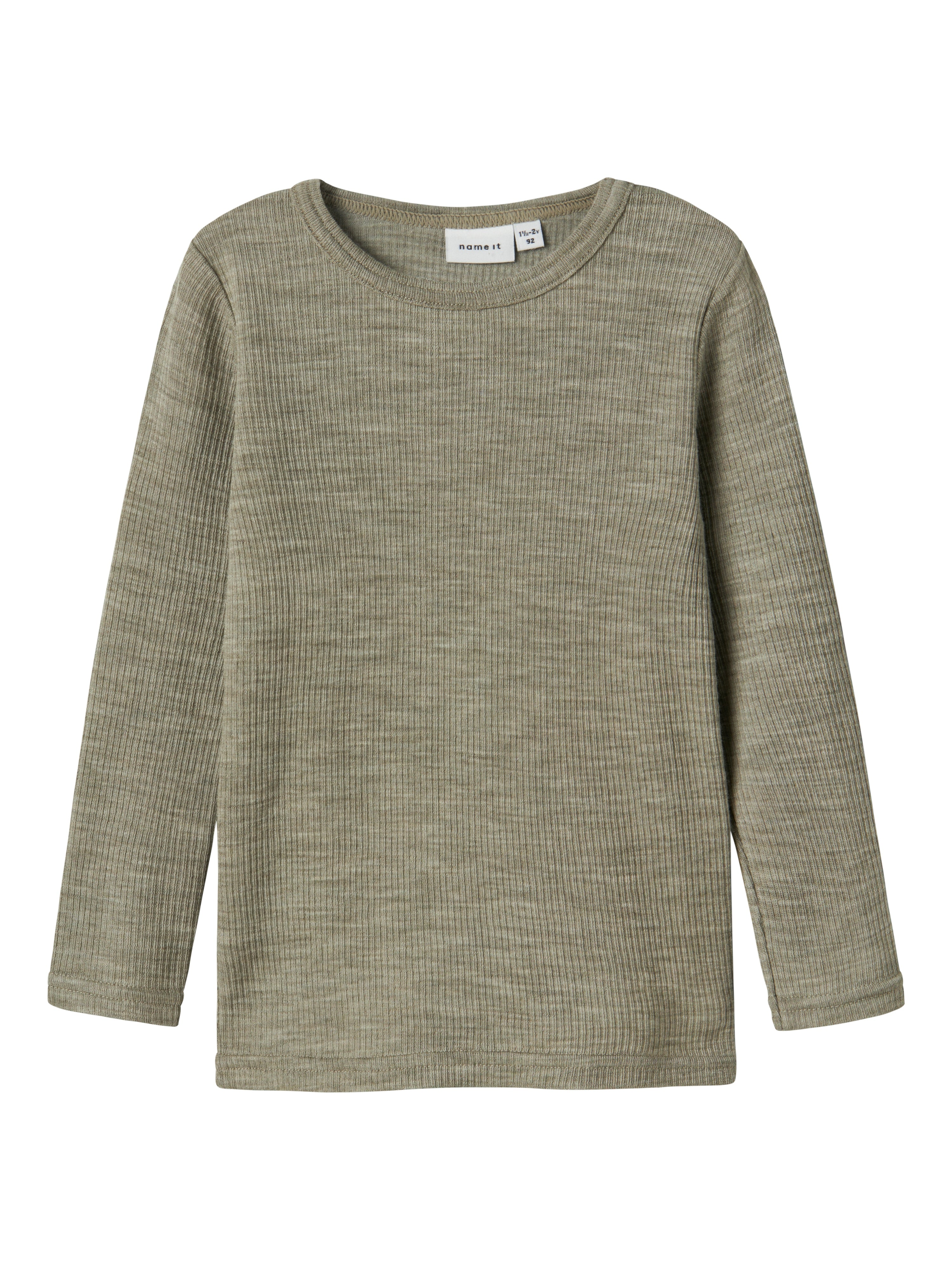 Name It Wax Uld Rib Langærmet Top – Dried Sage Tilbud!