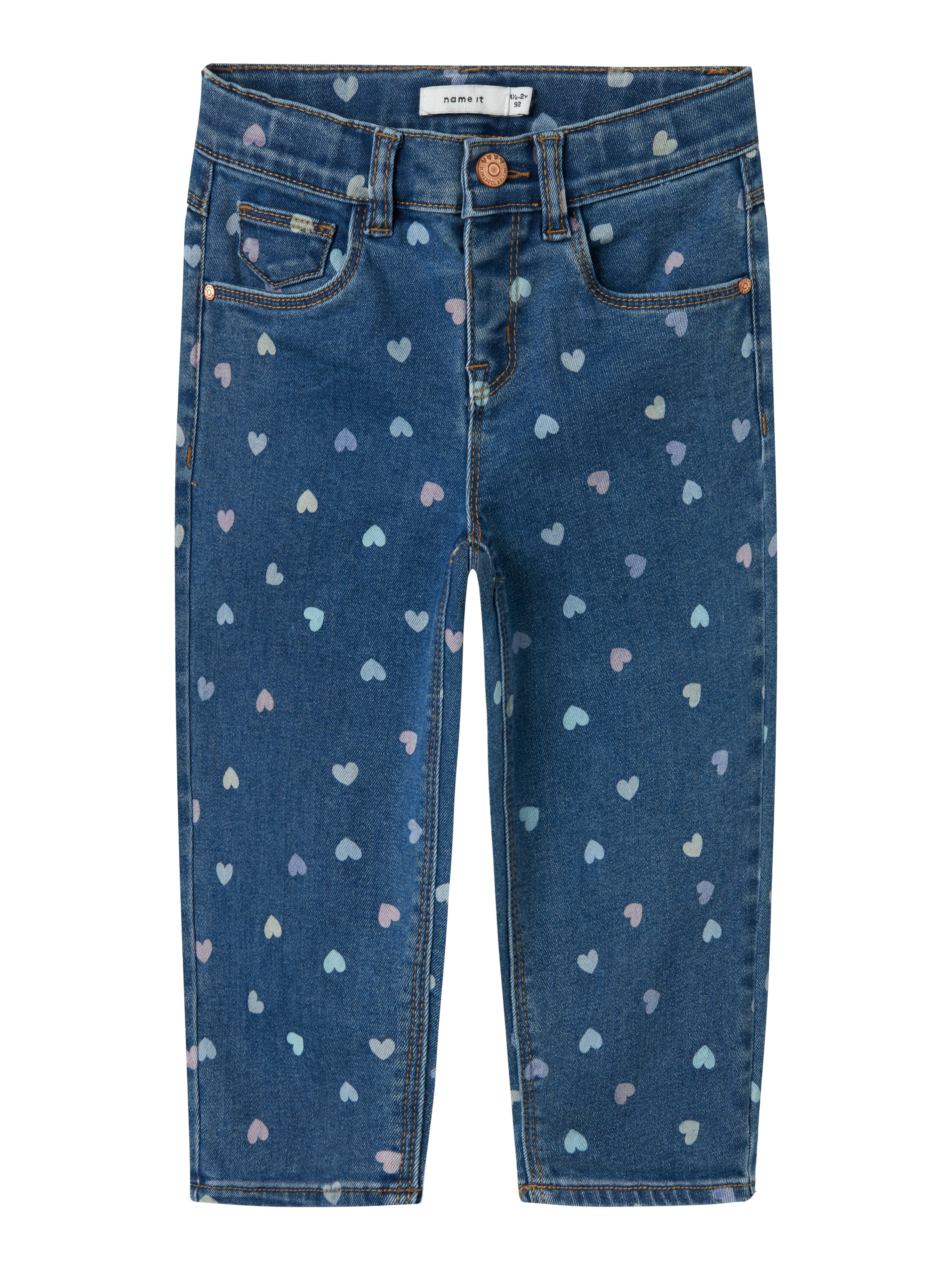 Name It Bella Mom Jeans med Hjerter – Denim Blå tilbud