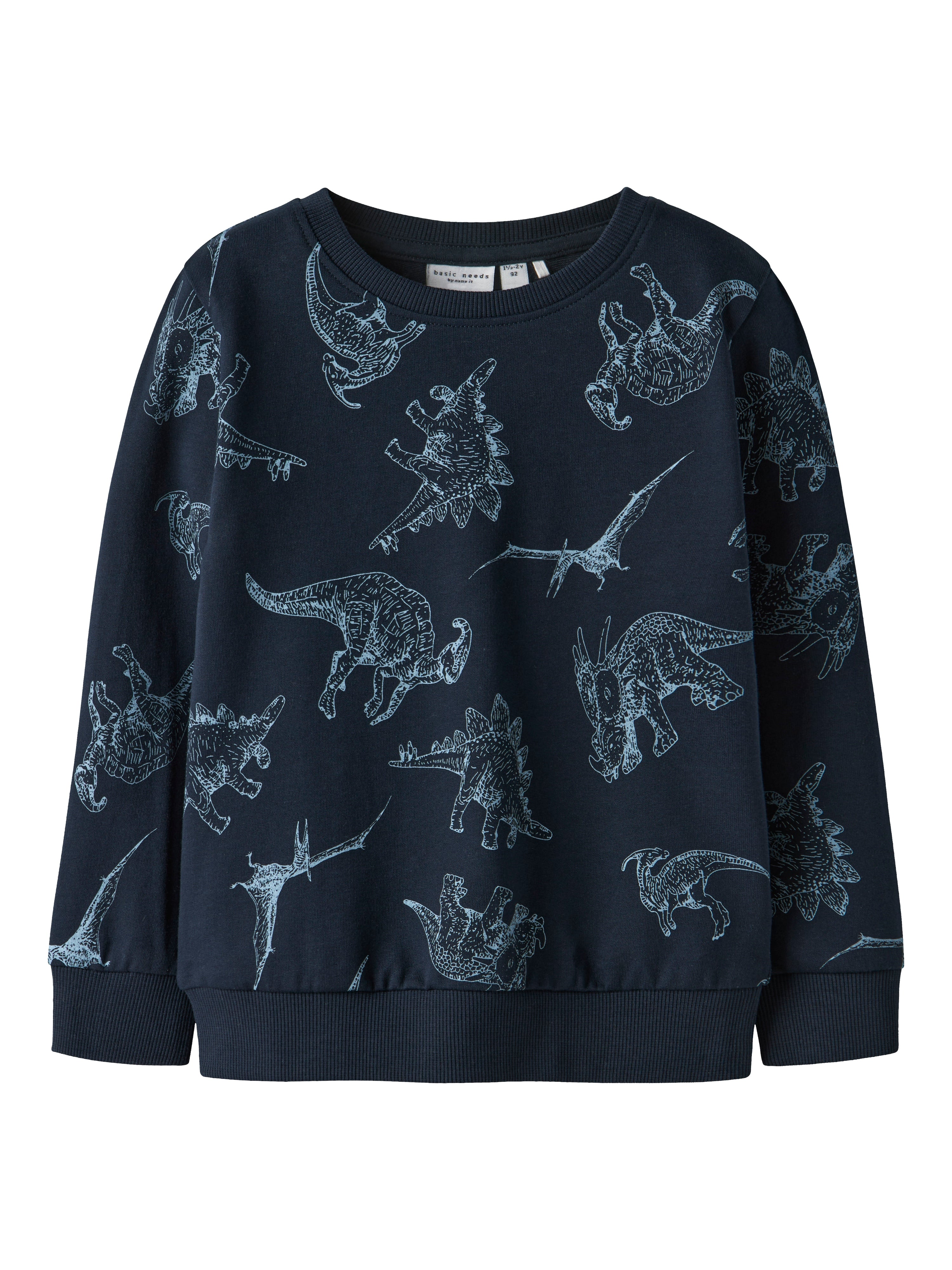 Name It Varon Sweatshirt – Mørk Safir med Dinosaurer