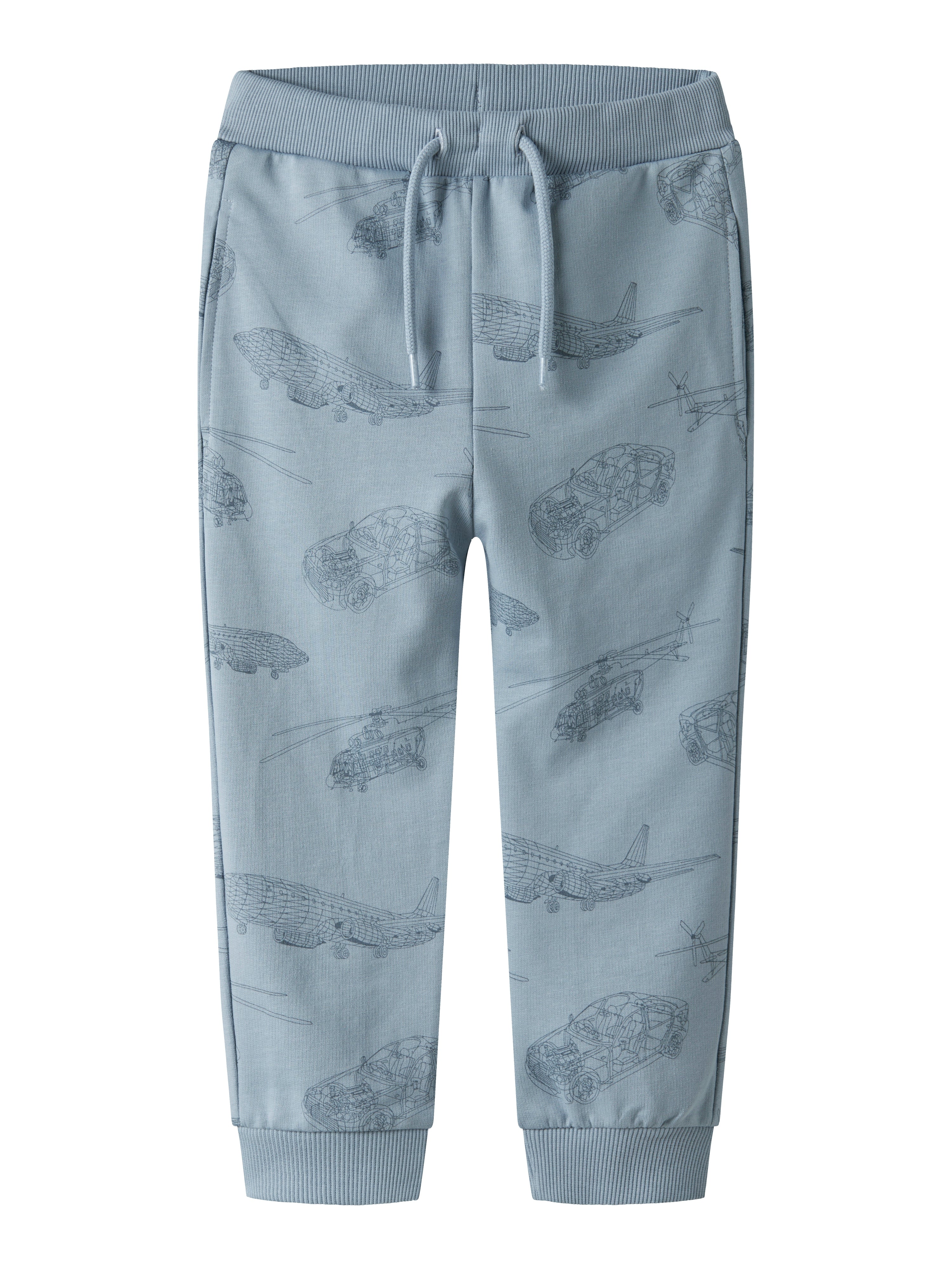 Name It Varon Sweatpants - Støvet Blå med Maskiner