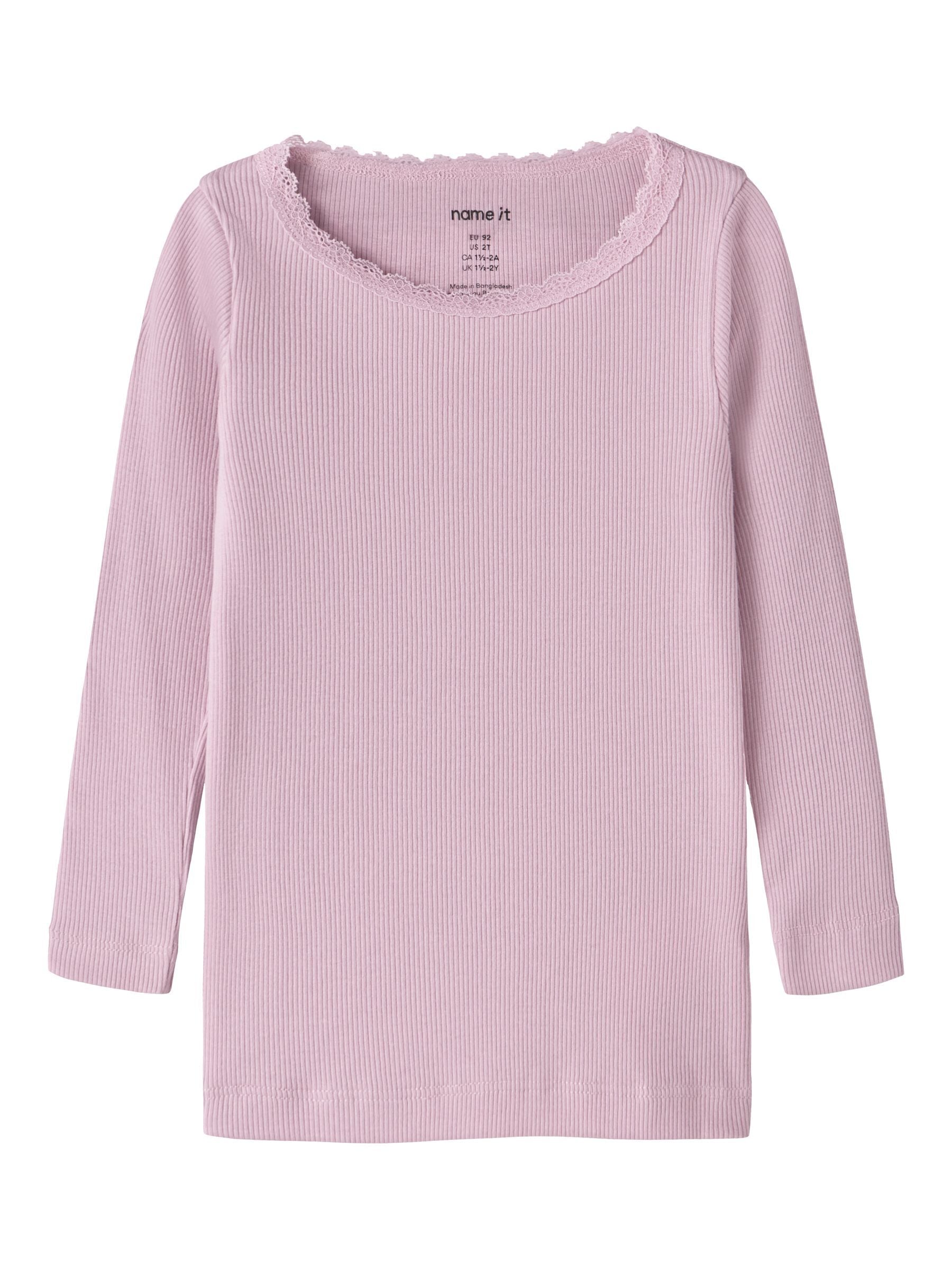 Name It Bluse med Blonde - Fragrant Lilac til Børn