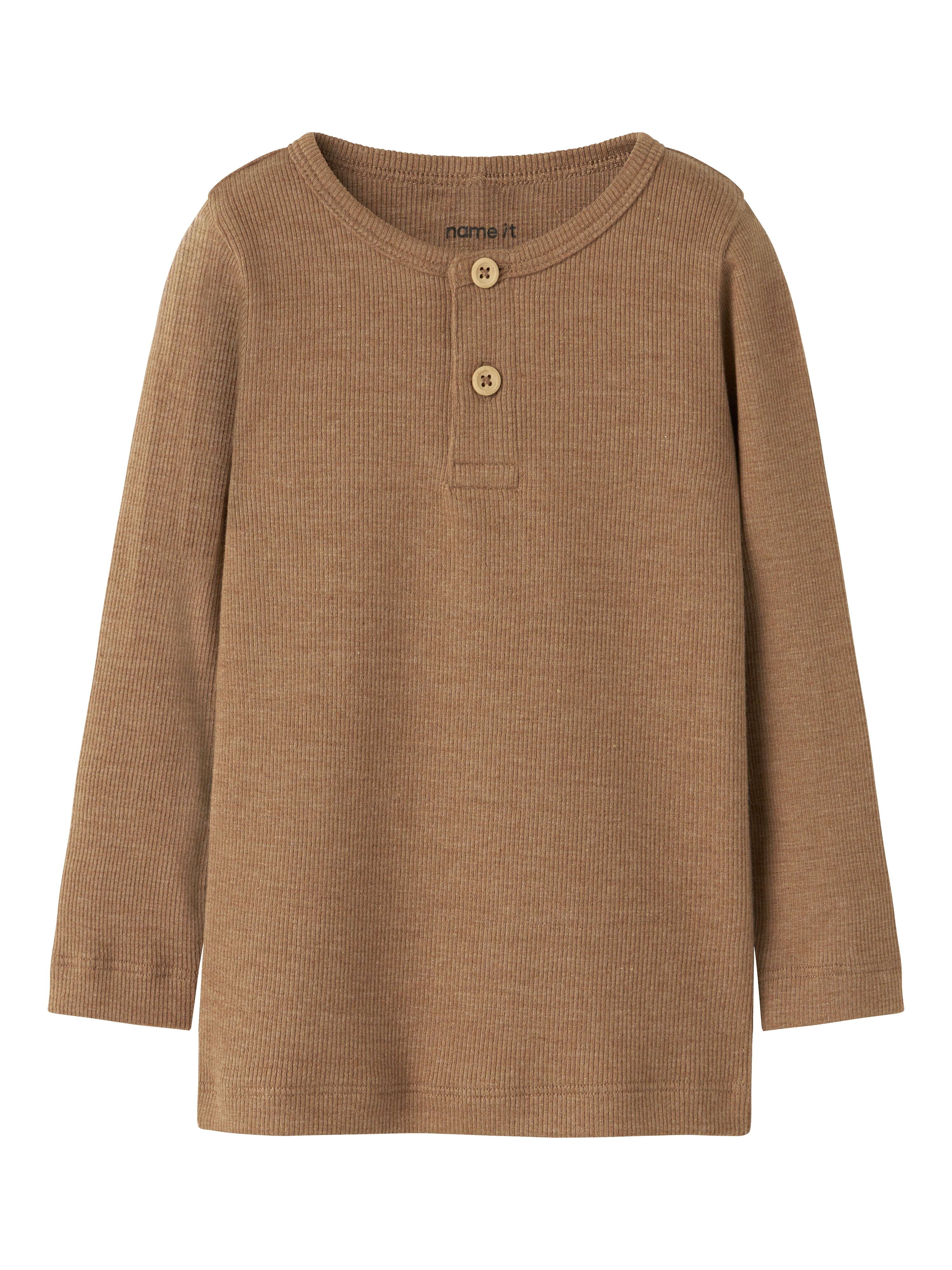 Name It Kab Langærmet Bluse – Toasted Coconut Melange