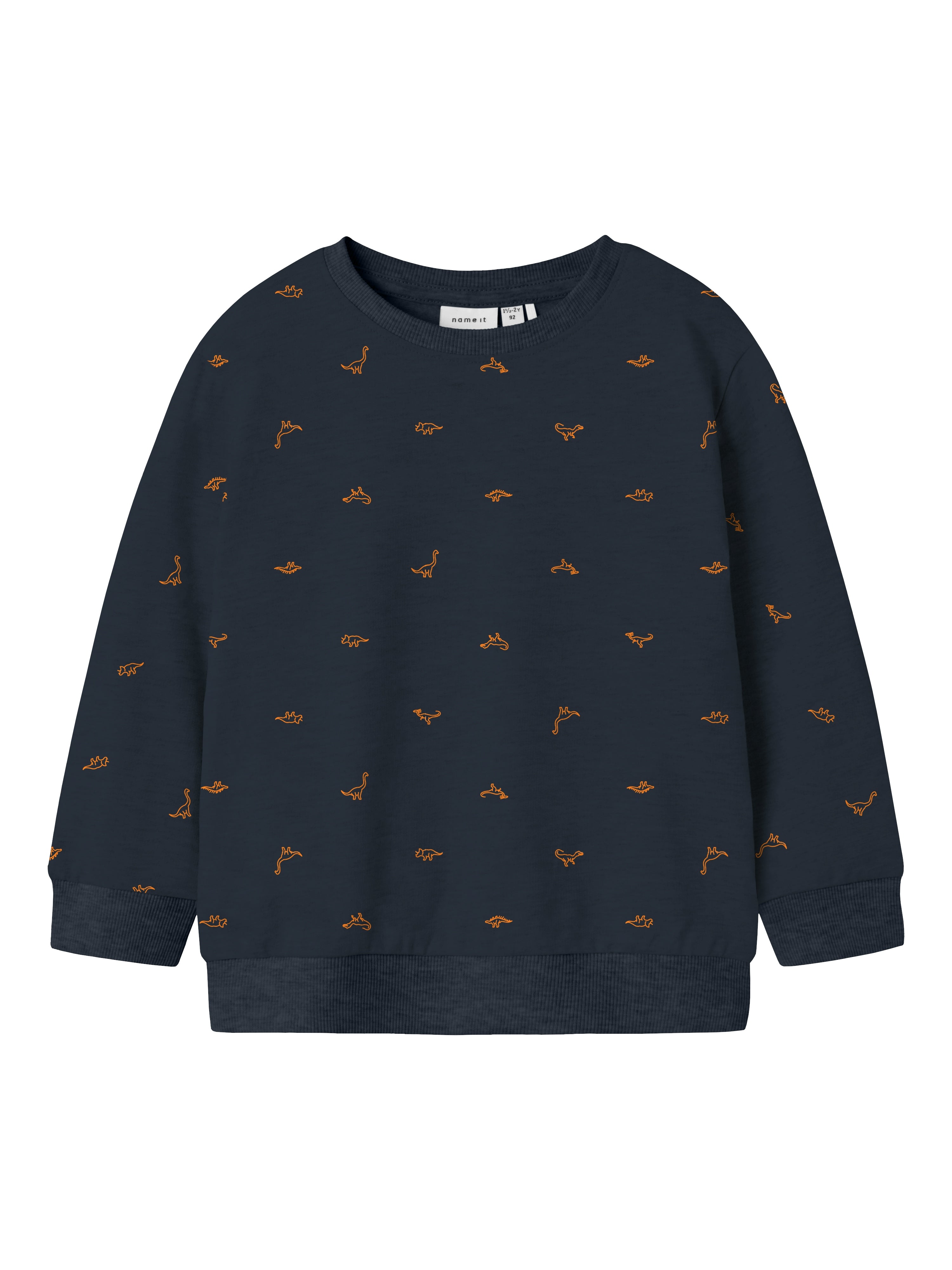 Name It Troy Sweatshirt – Mørk Safir med Dinosaurer