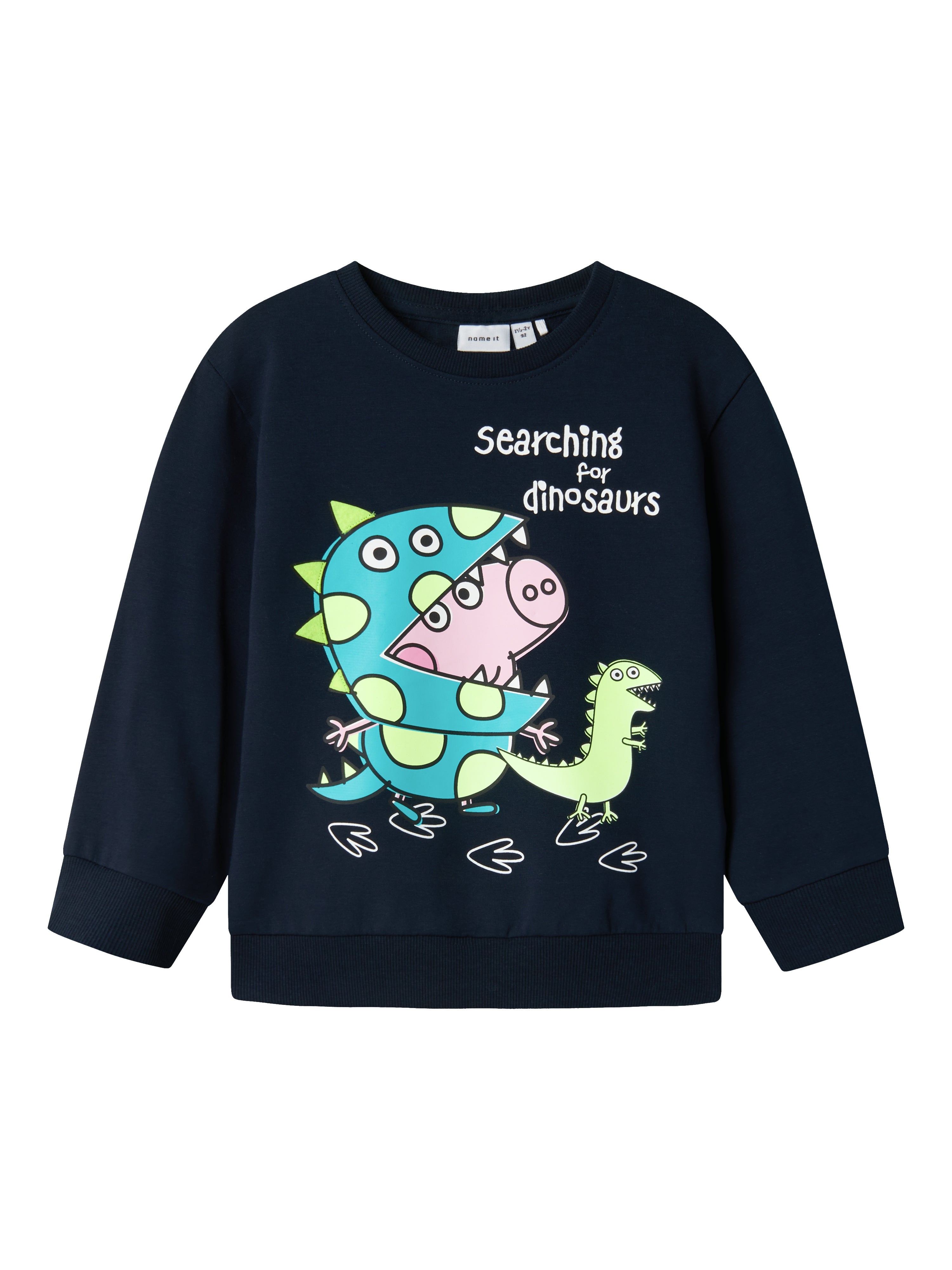 Gurli Gris Sweatshirt med Dinosaurprint til Børn - Mørkeblå