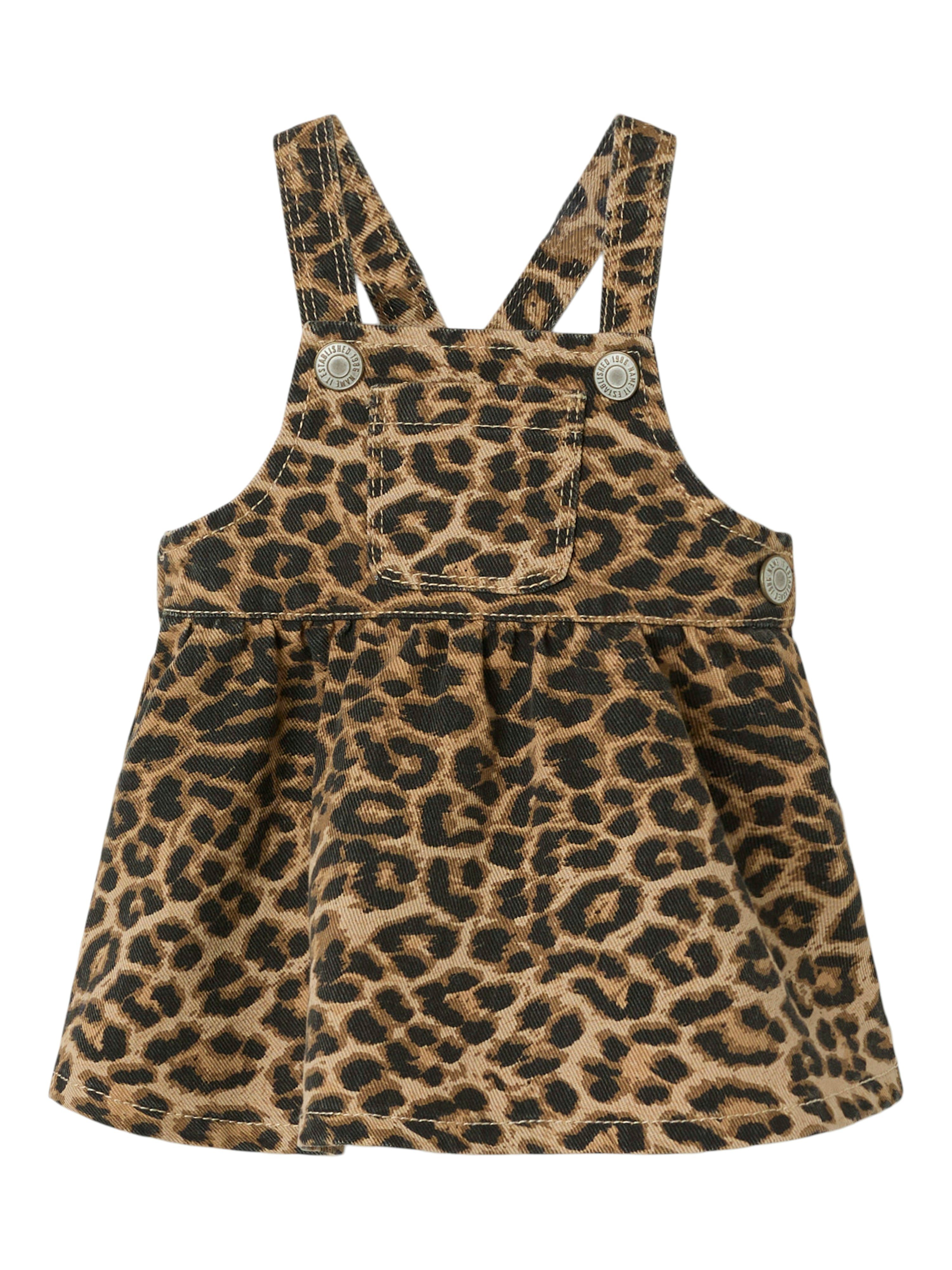 Name It Oda Twill Kjole – Sølv Mink Leopard – Udsalg!