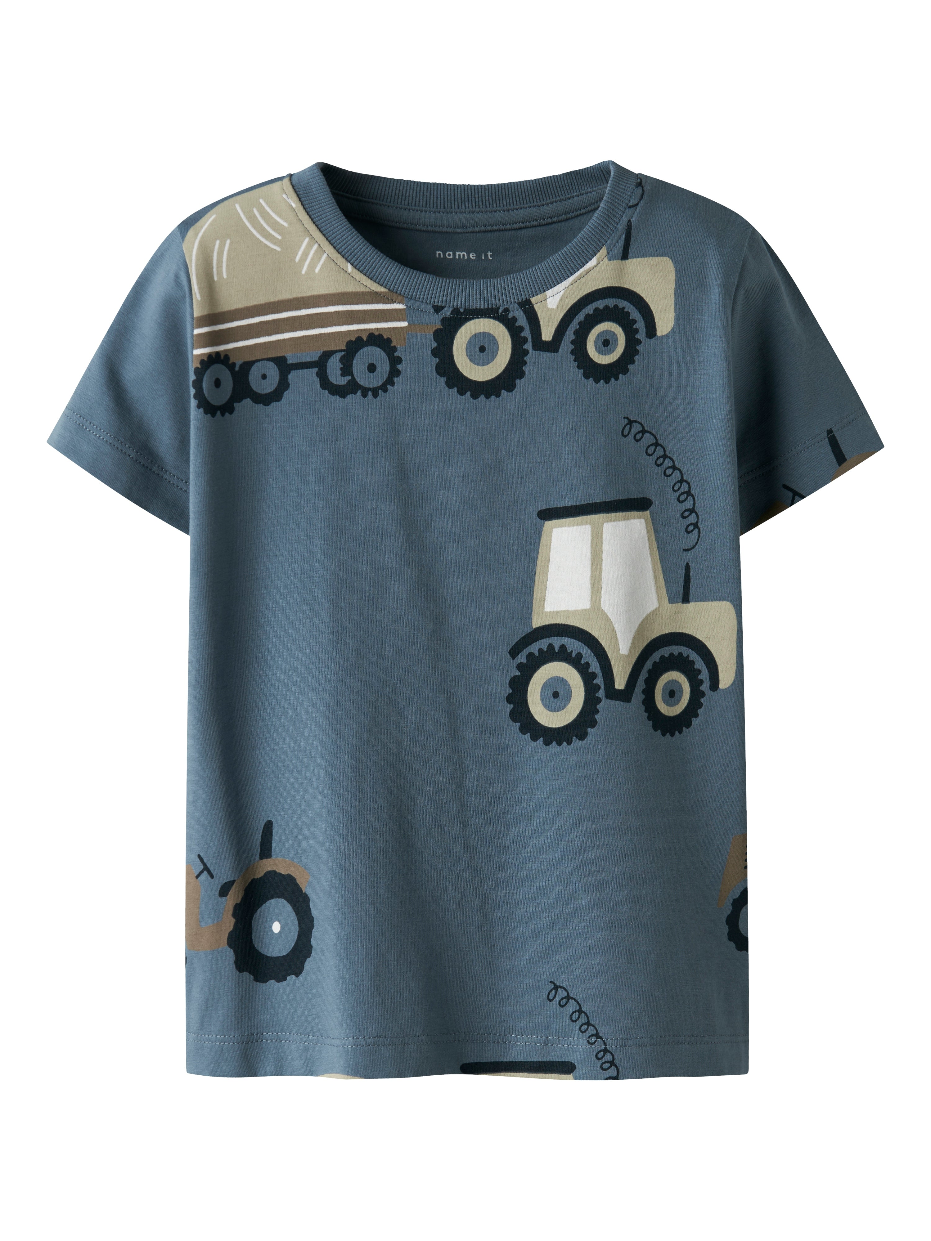 Name It Jame T-shirt – Blå med Traktorprint til Børn
