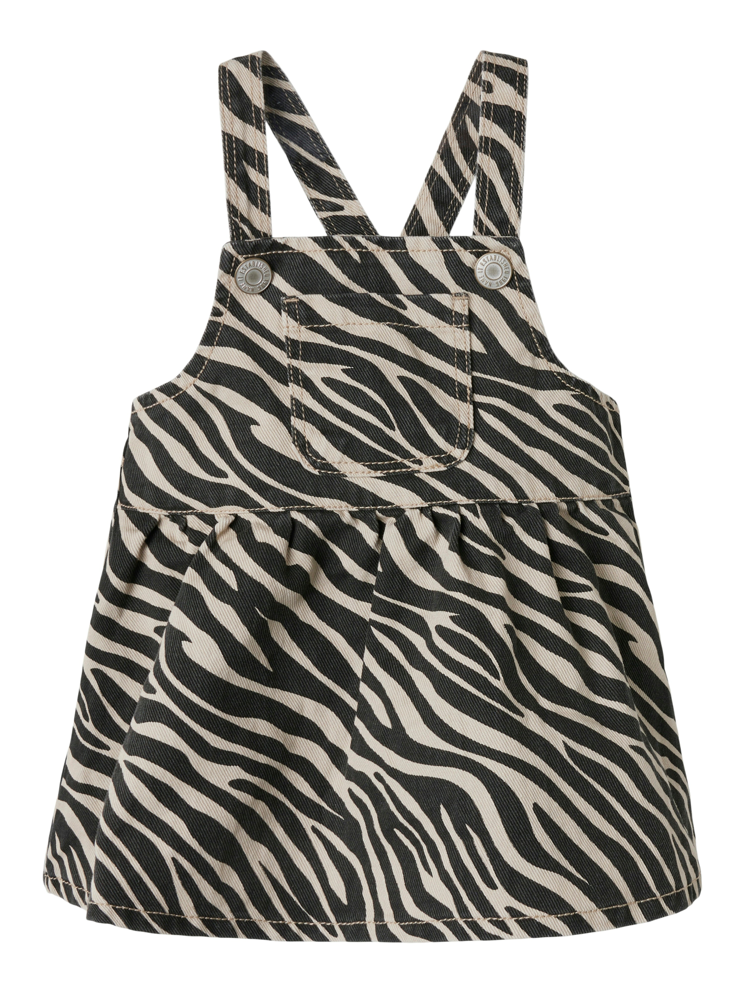 Name It Oda Twill Kjole - Cement Zebra - Fantastisk tilbud!