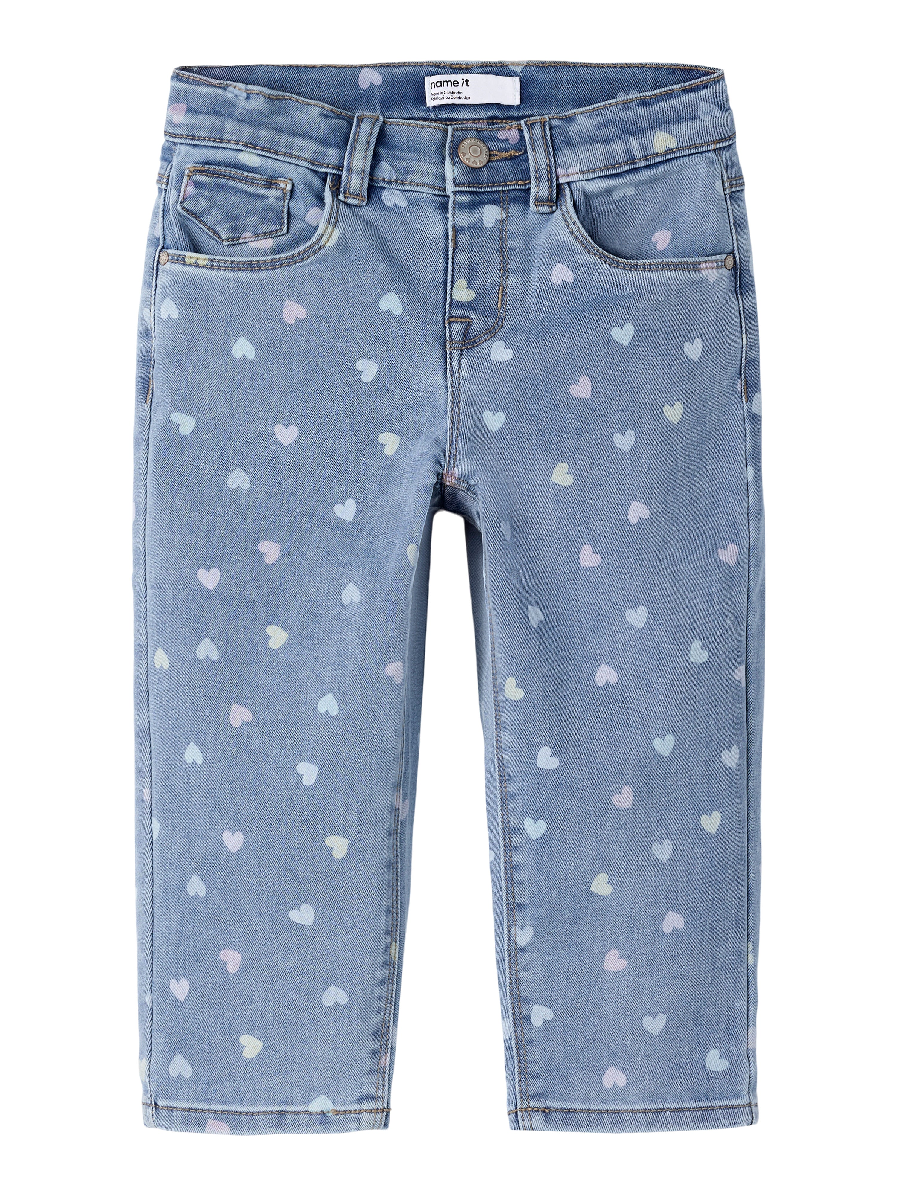Name It Bella Mom Shaped Jeans Noos - Medium Blue Denim Hearts -   Cm