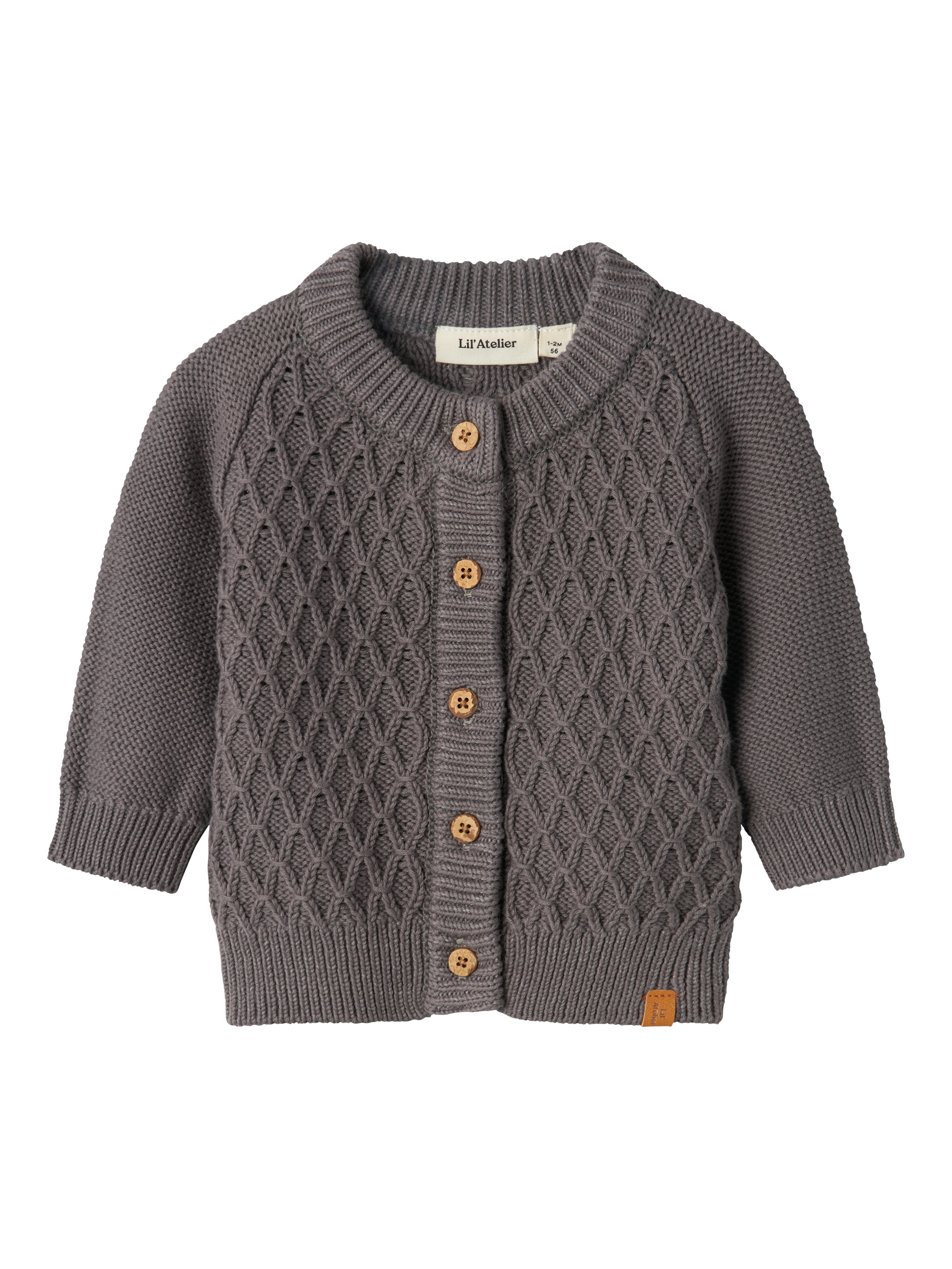 Lil Atelier Tobie Strik Cardigan - Pewter - Udsalg!