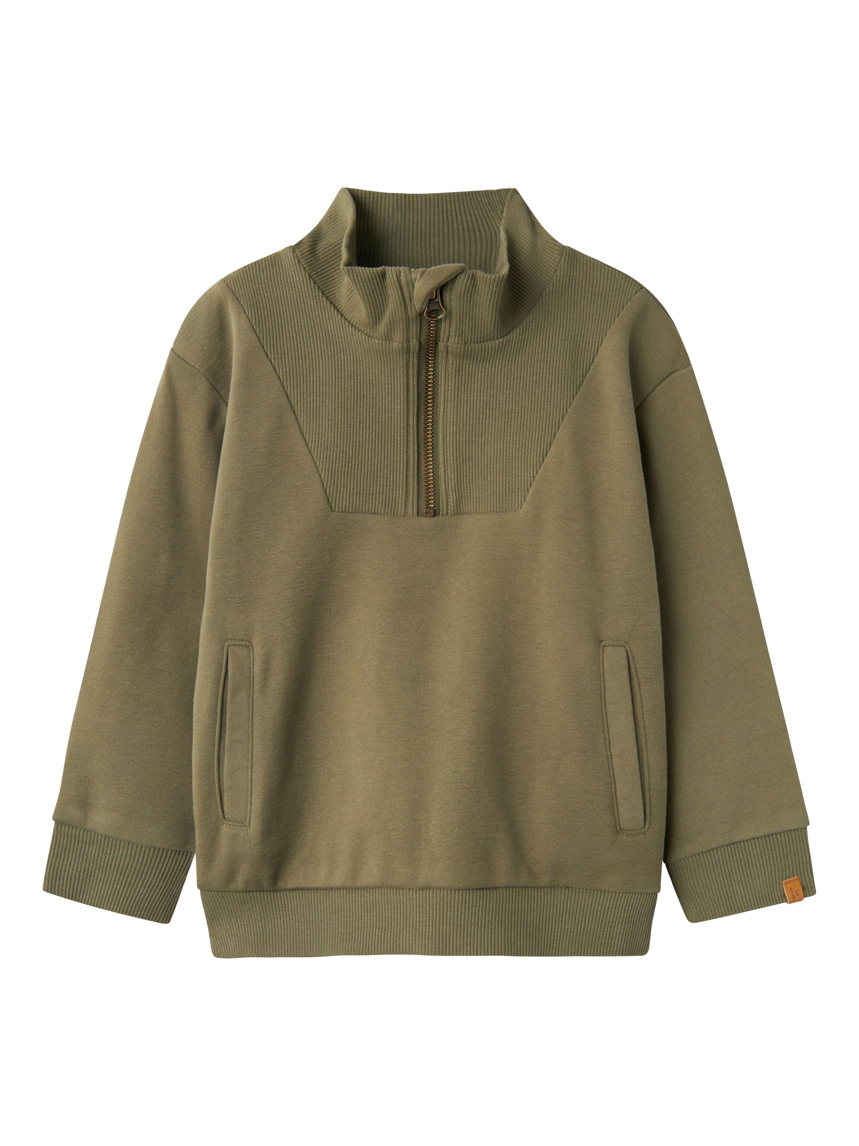 Lil Atelier London Rio Halv Lynlås Sweatshirt - Kalamata