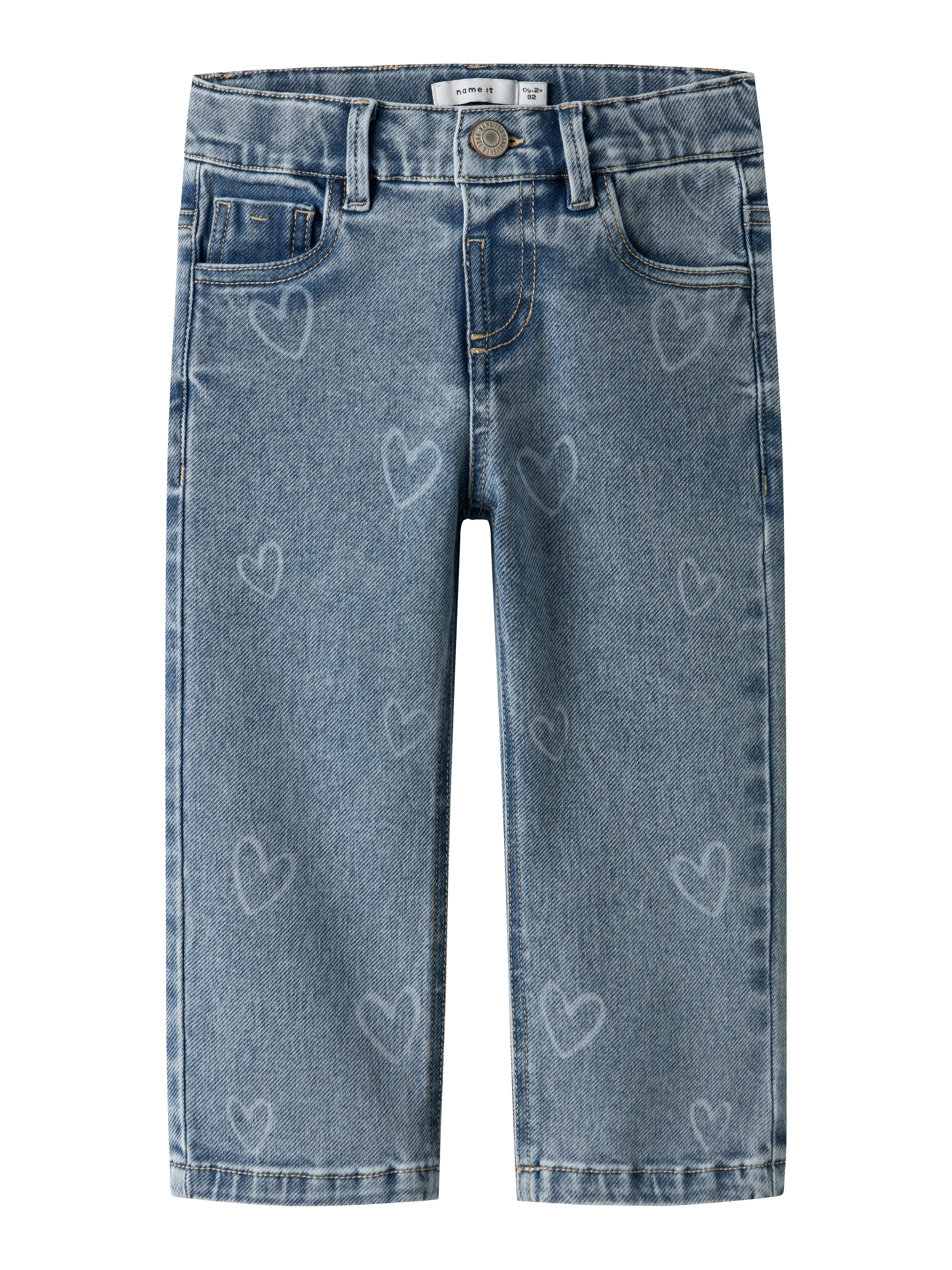 Name It Rose Straight Laser Jeans - Medium Blue Denim -   Cm