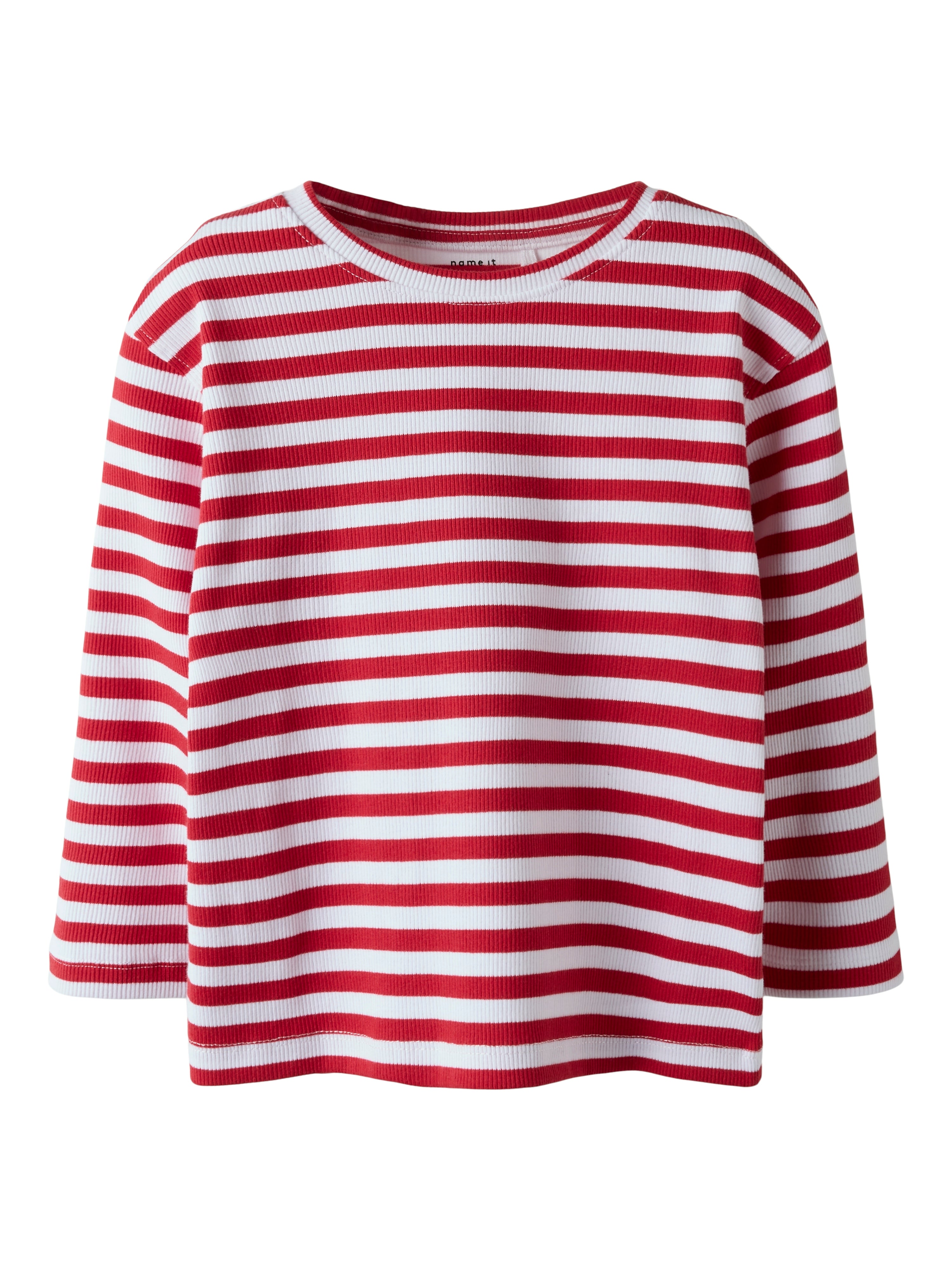 Name It Folisa Bluse – Lys Hvid med Røde Striber til Piger