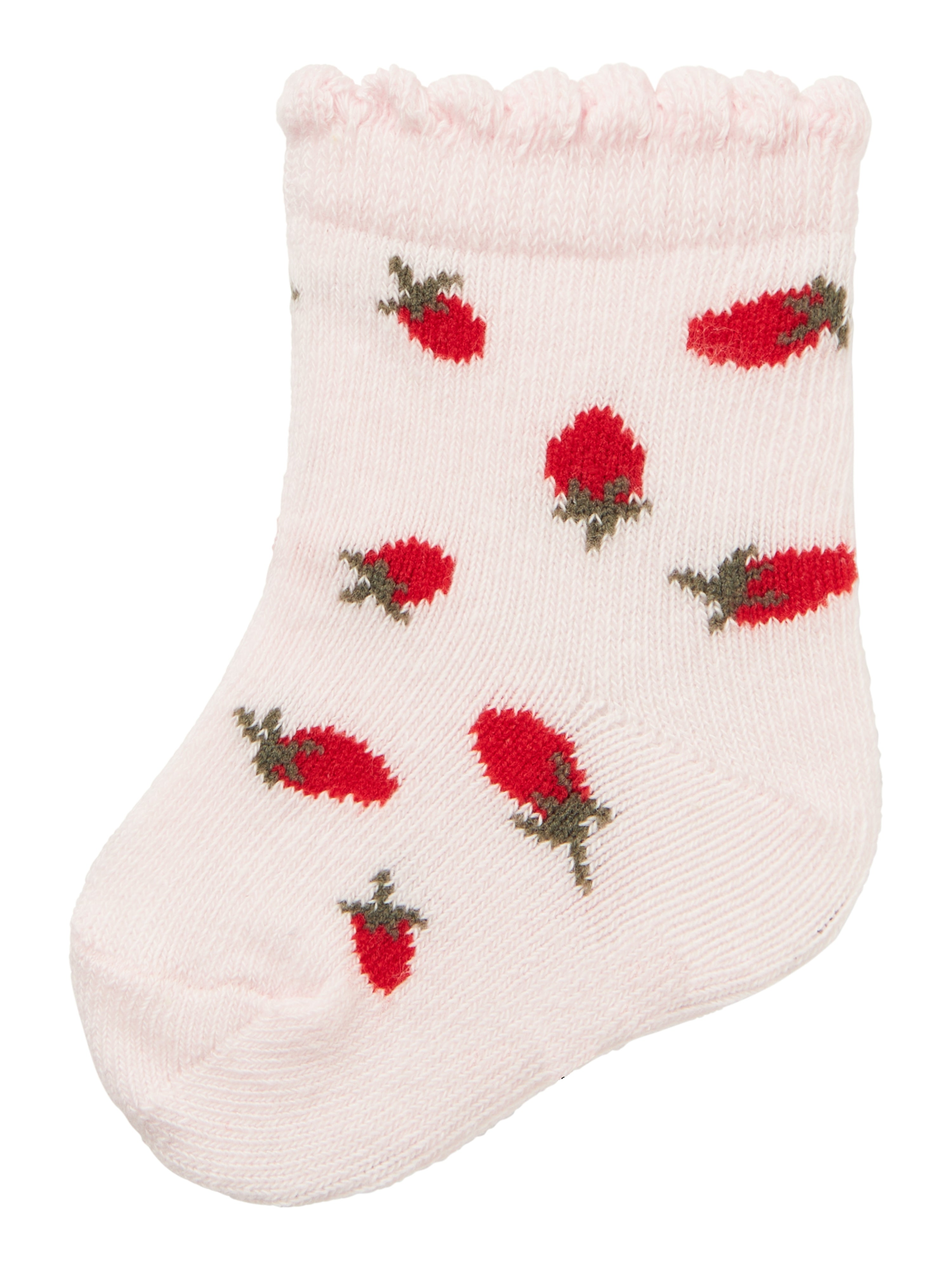 Name It Fiffy Babysokker – Lys Lilla med Jordbærmotiv