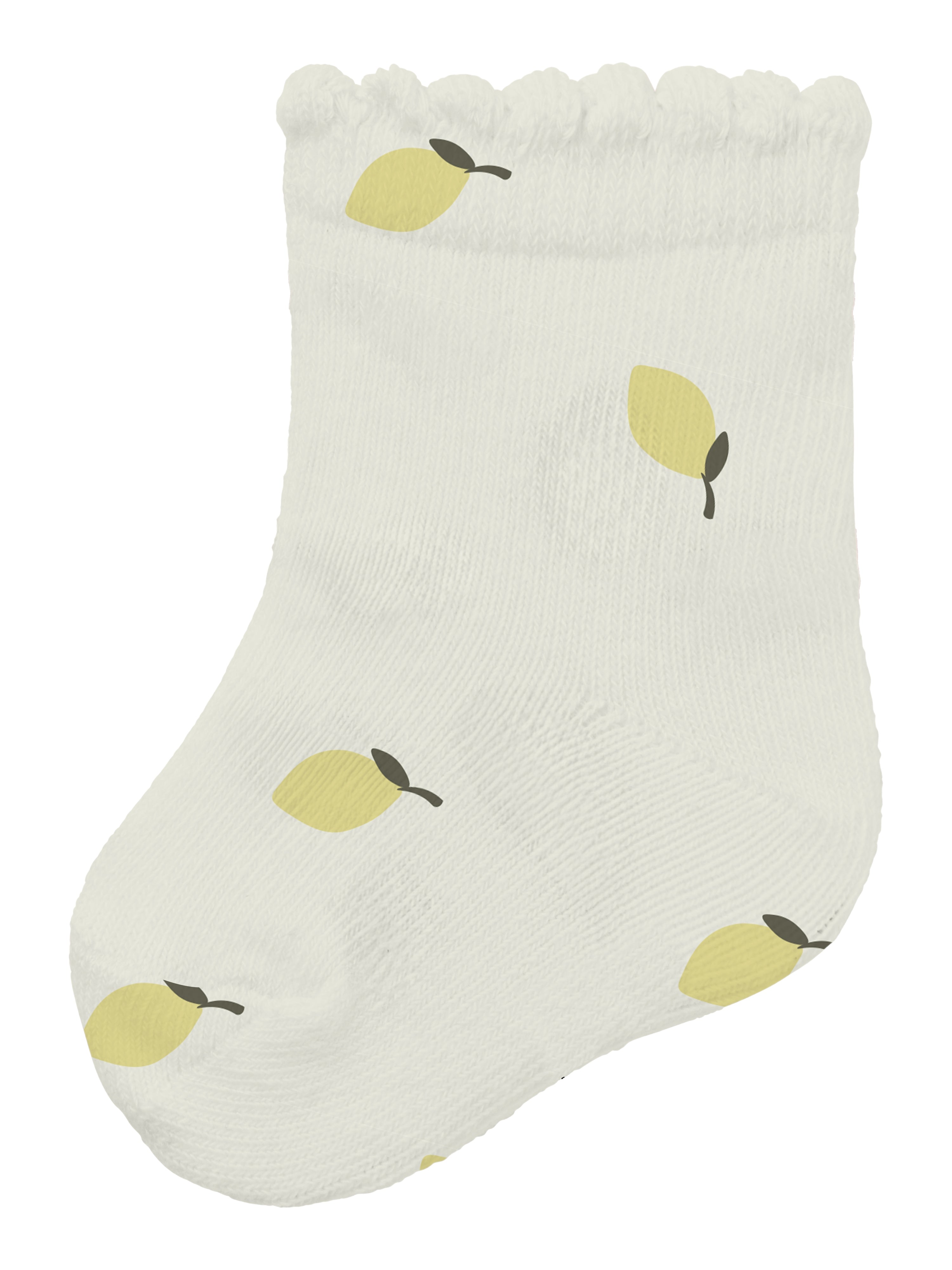 Name It Fiffy Babysokker - Citroner på Hvid Baggrund