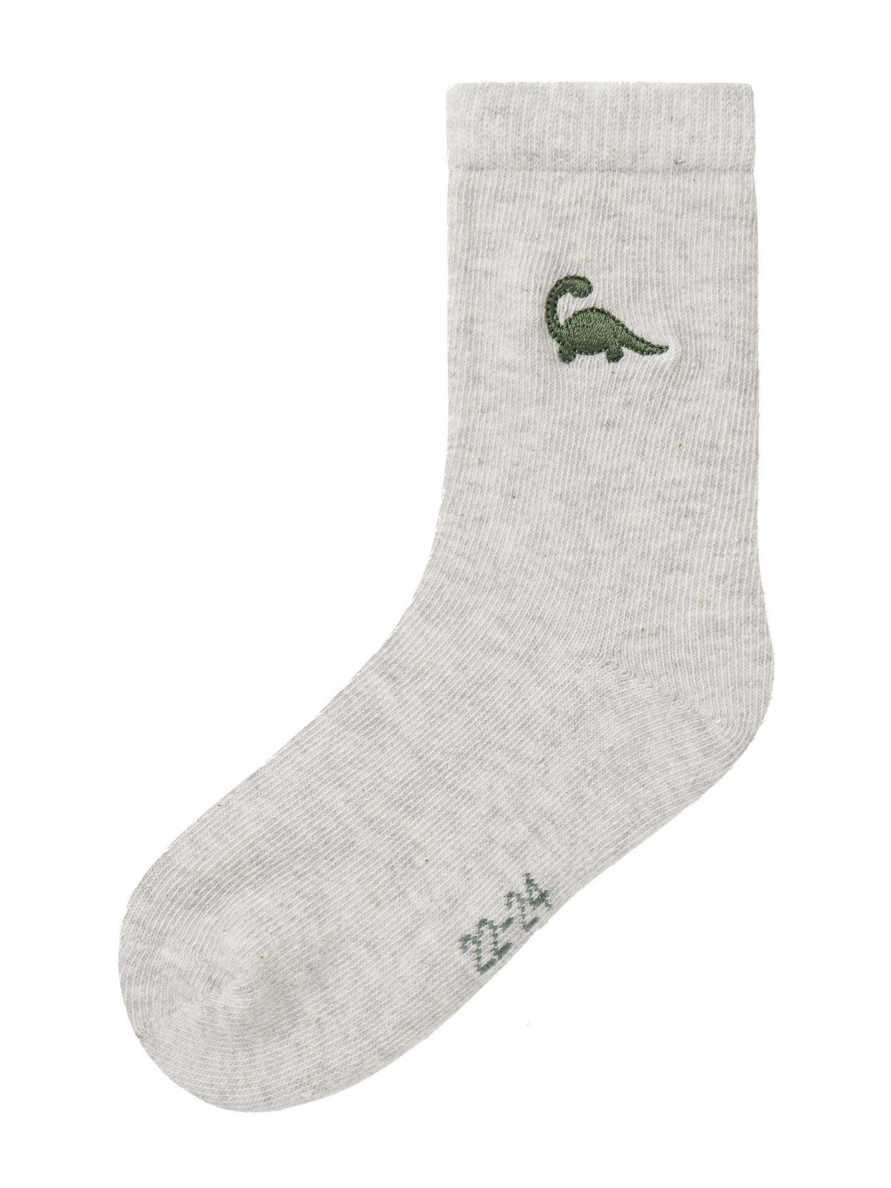Name It Bille Dinosaur Strømper - Lys Grå Melange Tilbud!