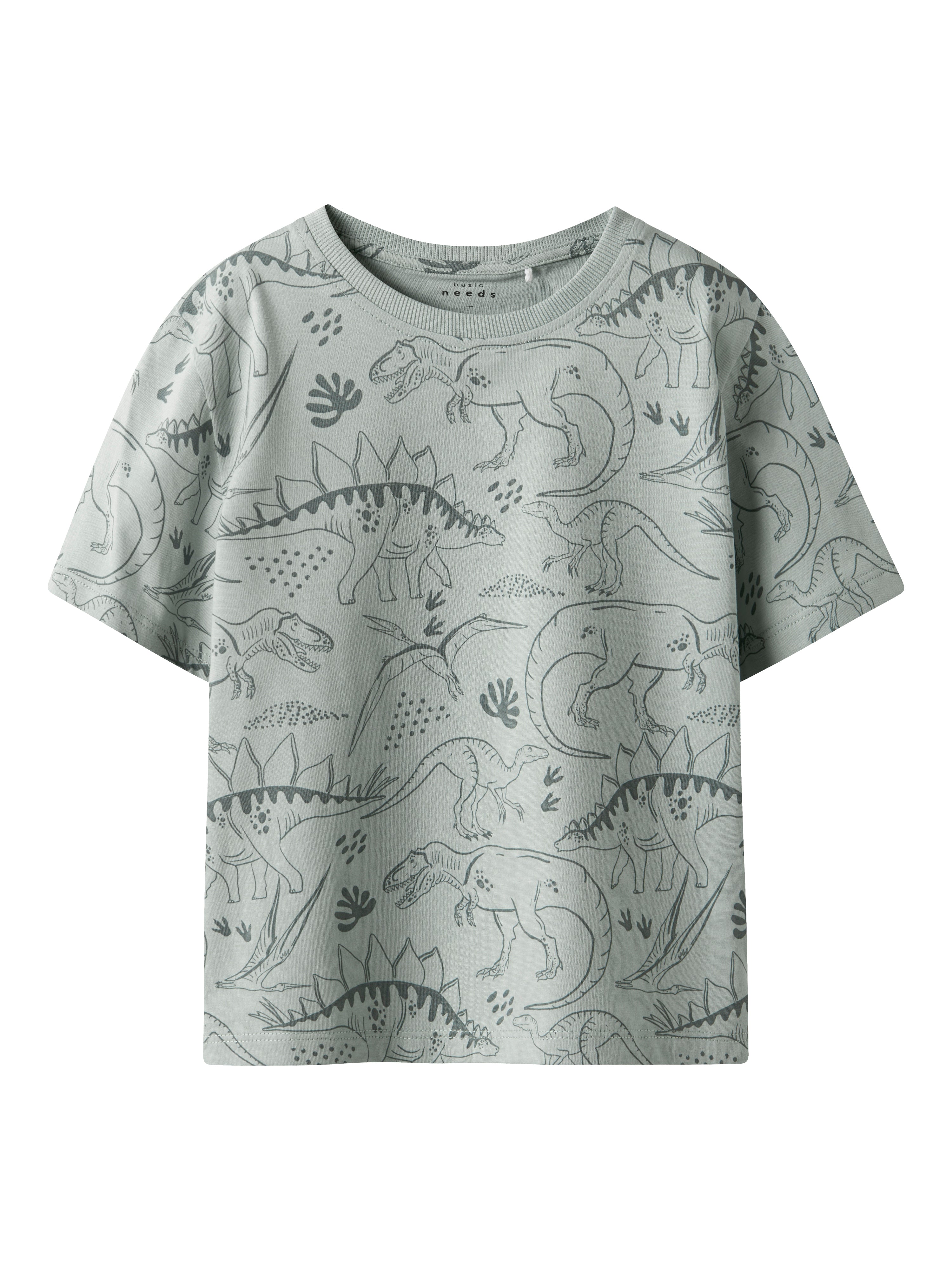 Name It Valther T-shirt – Aqua Grå – Økologisk Kvalitet
