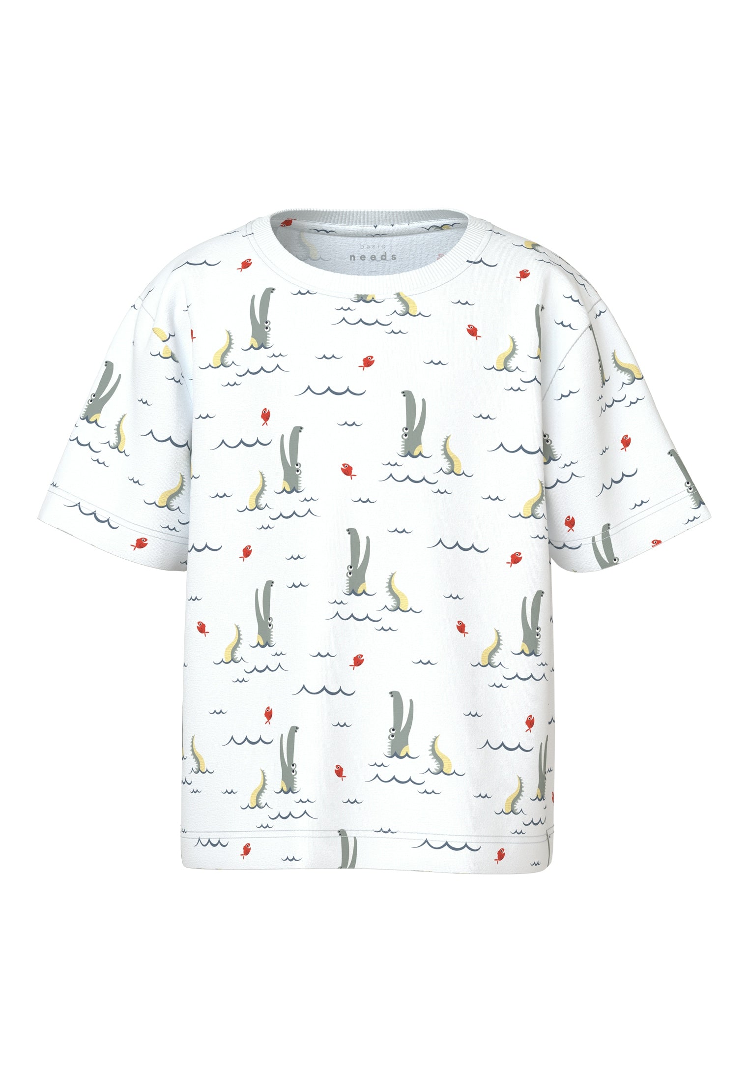Name It Valther T-shirt – Lys Hvid med Unikt Print