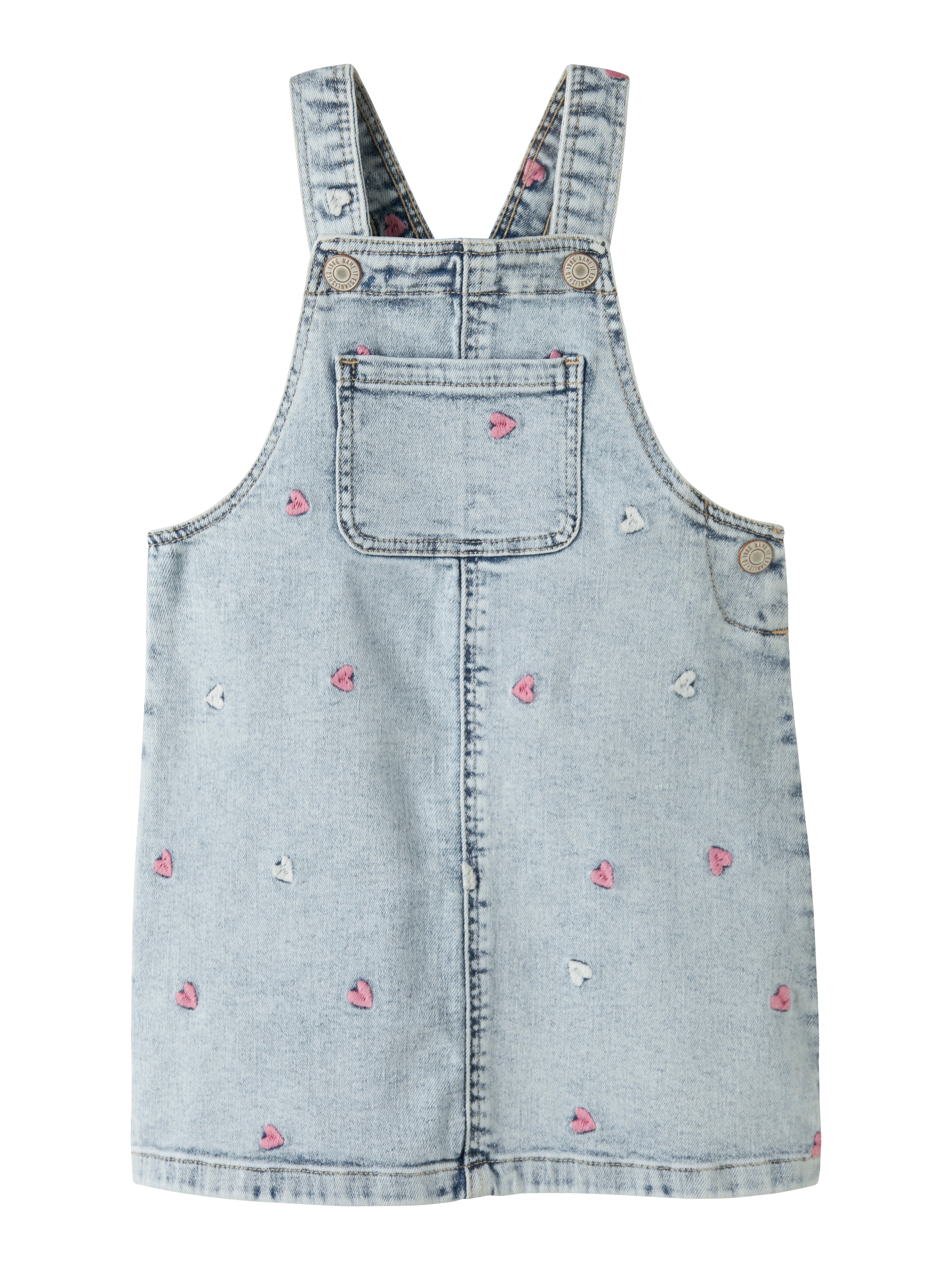 Name It Felina Denim Kjole - Lys Blå med Hjerteprint