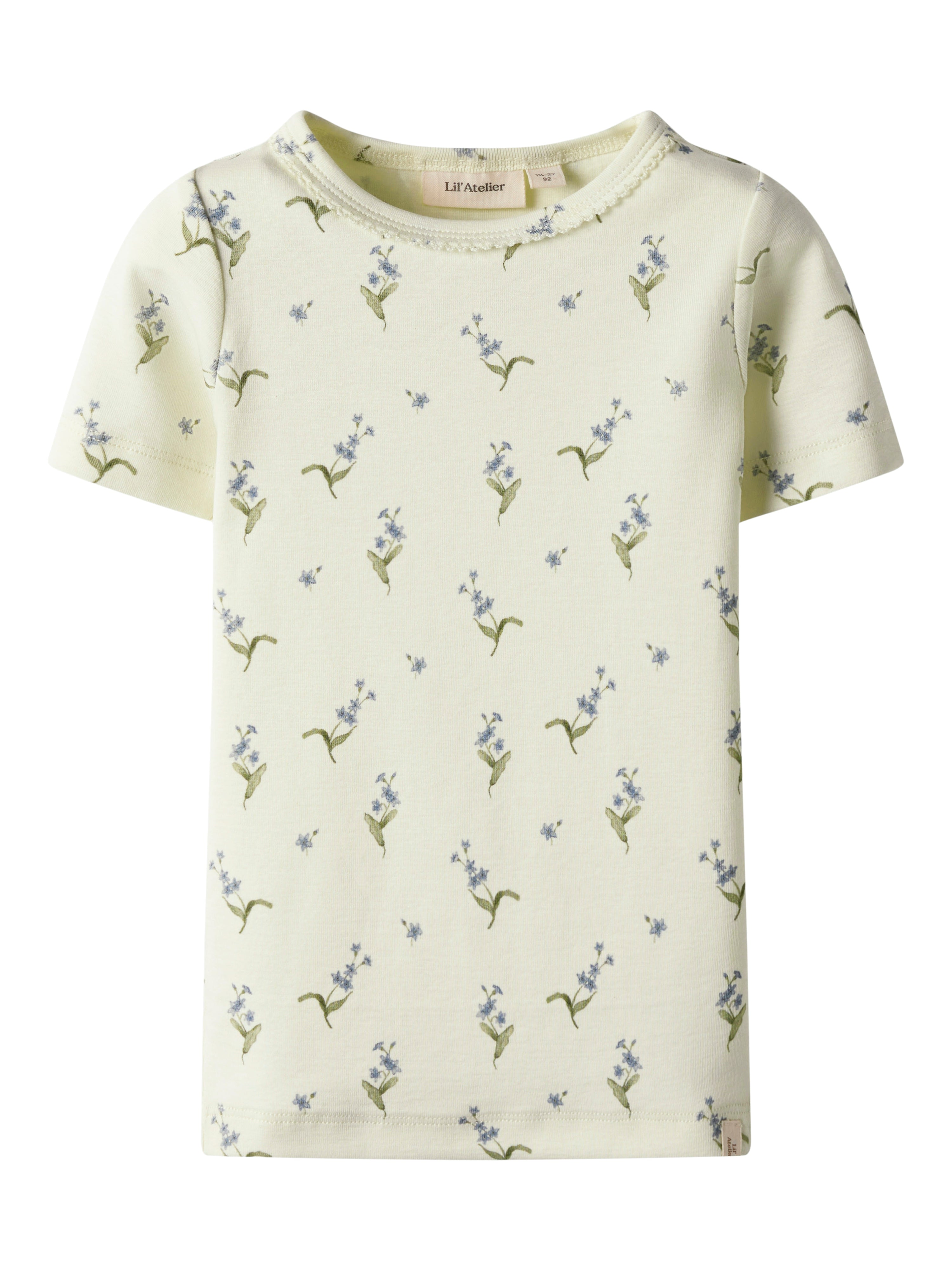 Lil Atelier Gayo Bluse – Kokosmælk med Sød Print til Børn