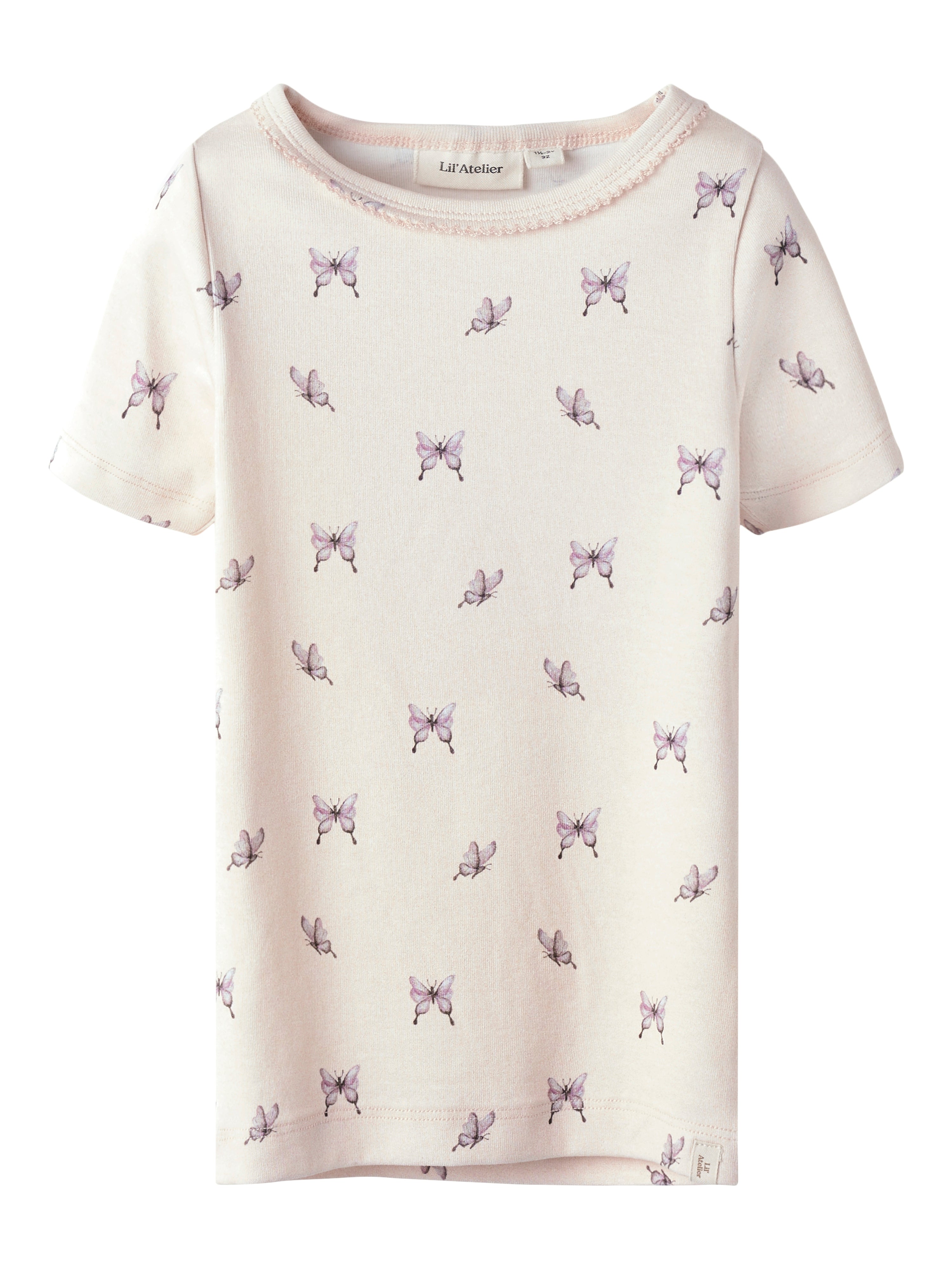 Lil Atelier Gayo Top - Sommerfugle i Peach Blush