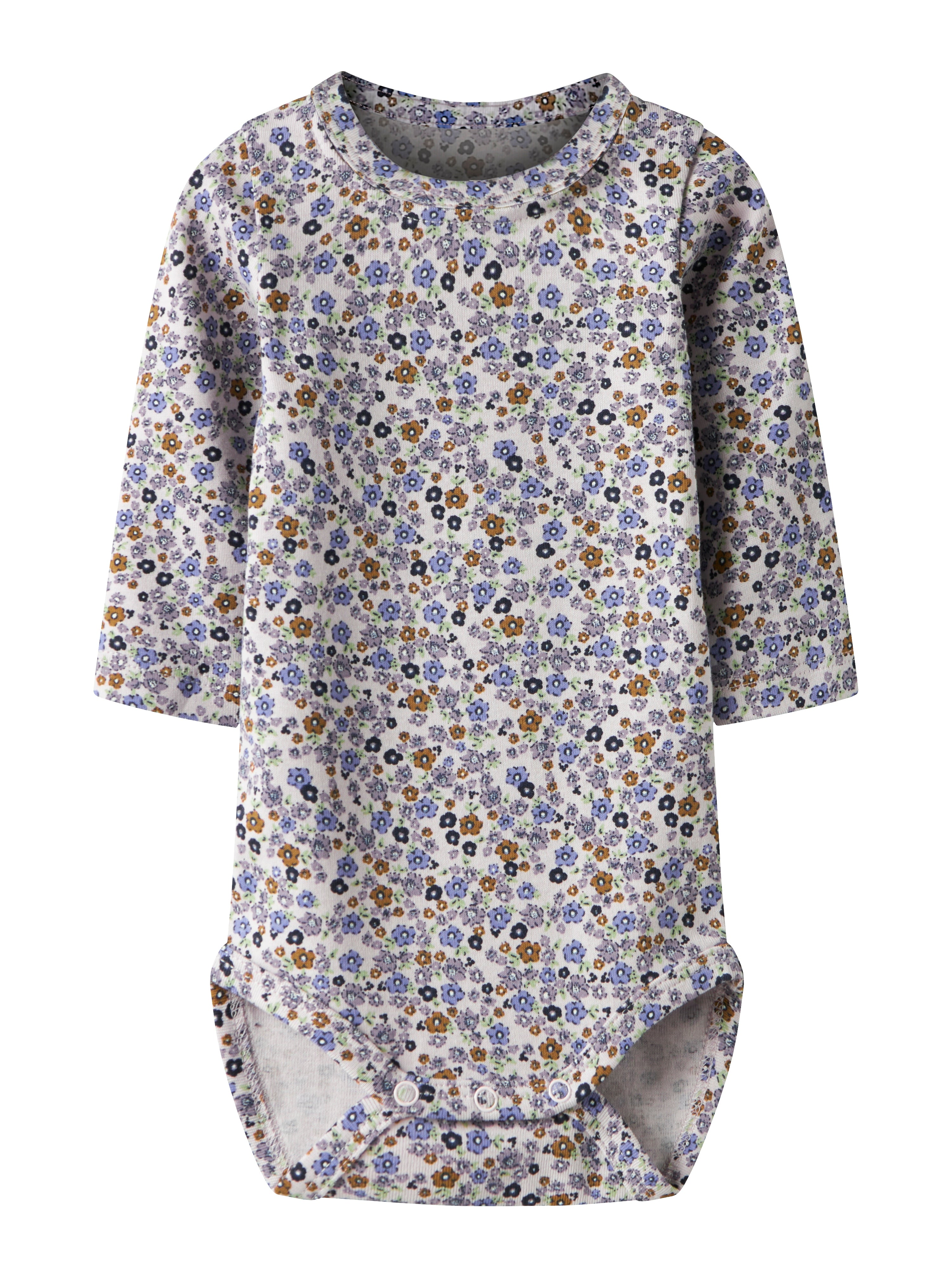 Name It Tuline Body - Lilla Marmor med Blomsterprint