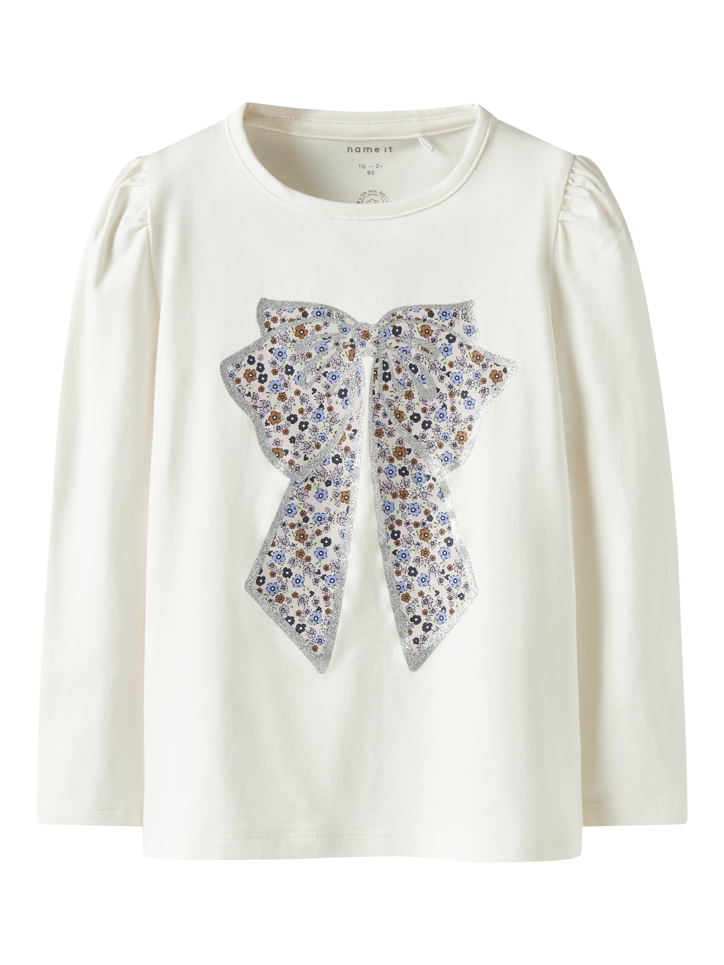 Name It Tally Bluse - Cloud Dancer med Blomsterprint